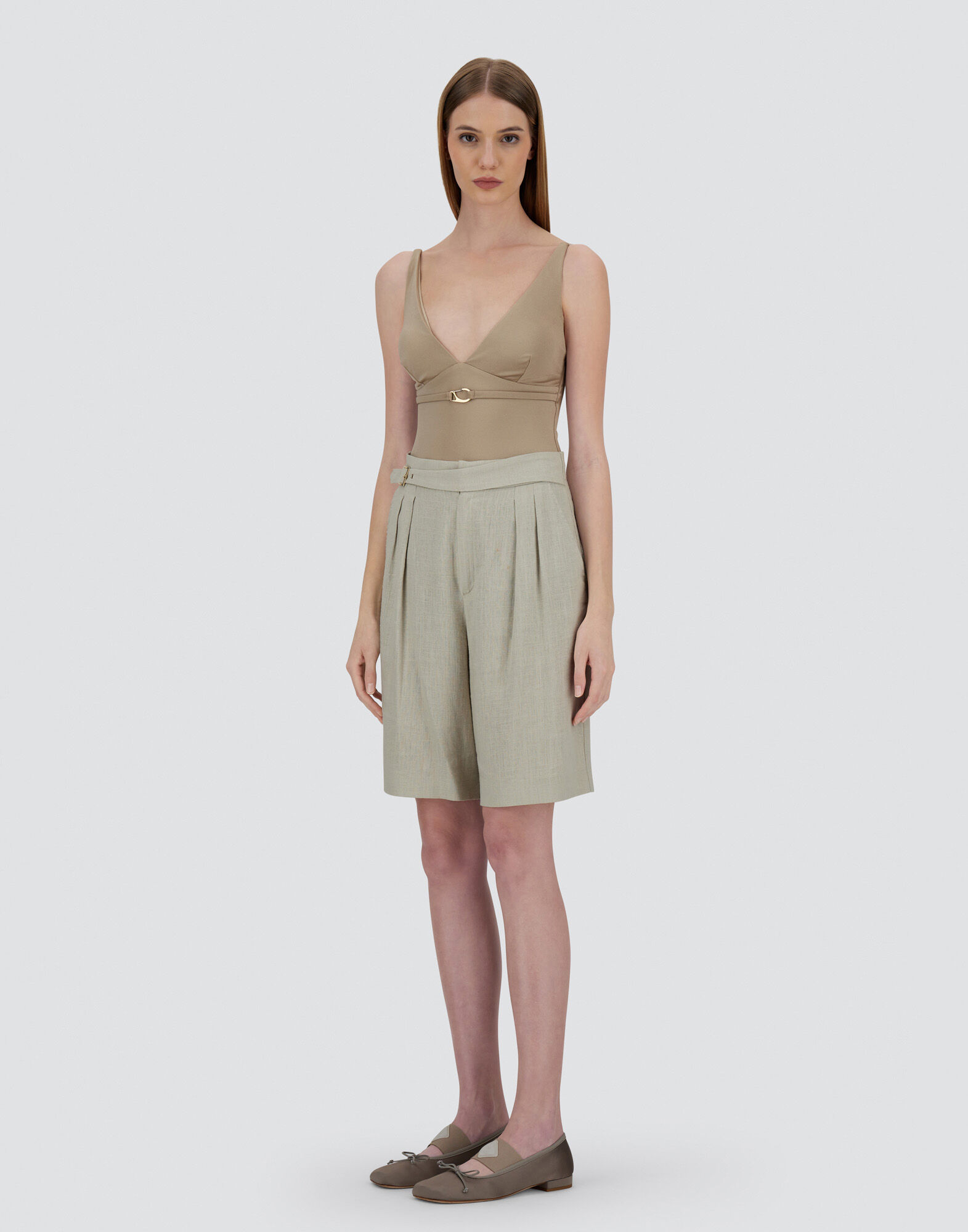 LINEN-BLEND SHORTS