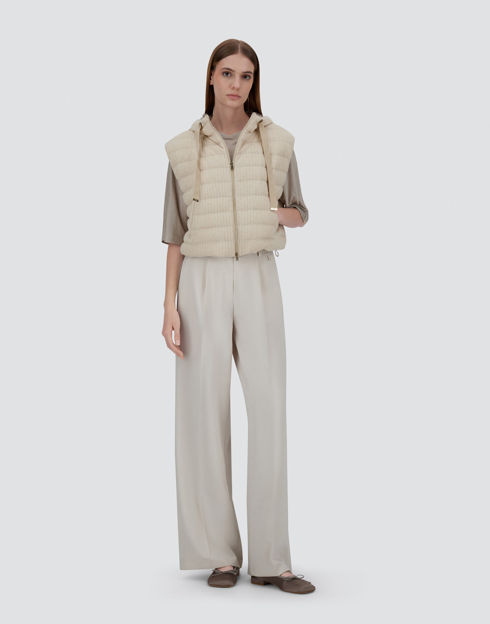 VEST IN SHINY RIBBED KNIT
