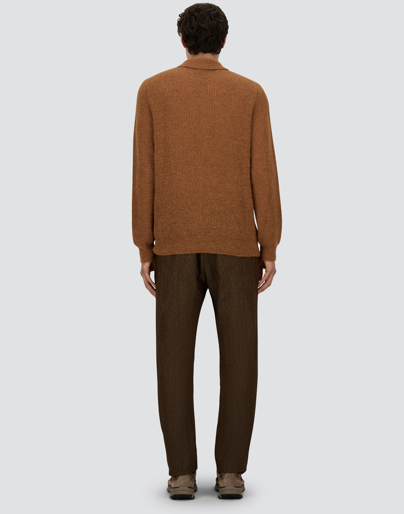 POLO SHIRT IN COB STITCH ALPACA WOOL