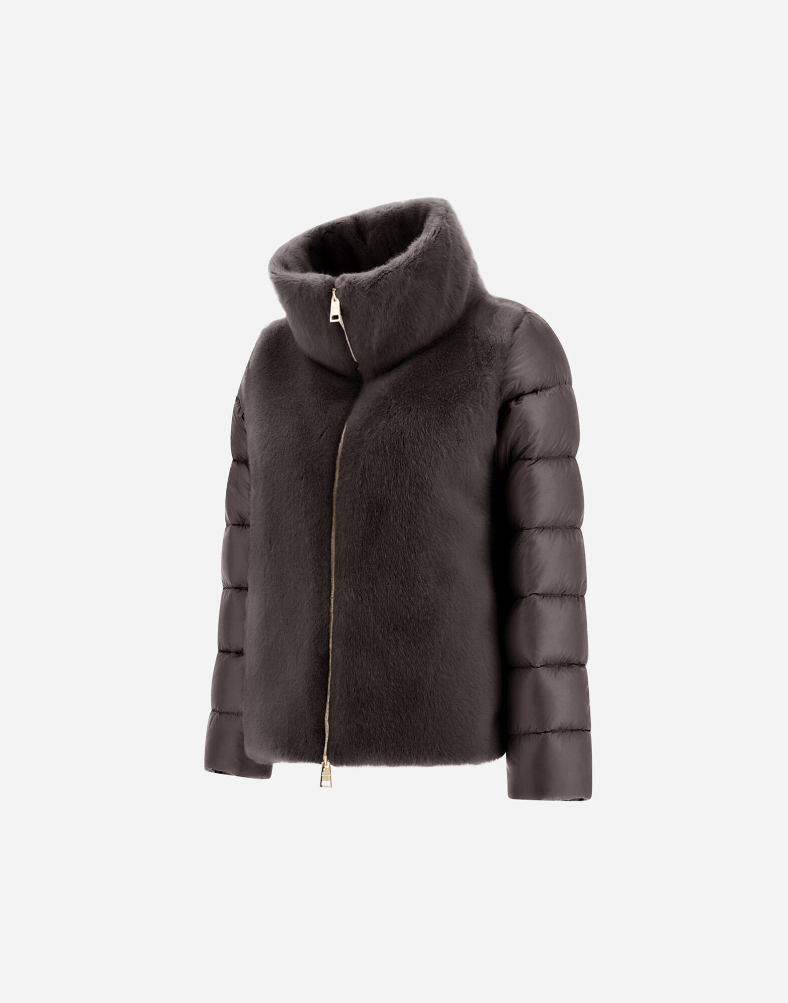 CAPE IN NYLON ULTRALIGHT AND LADY ALTERNATIVE FUR