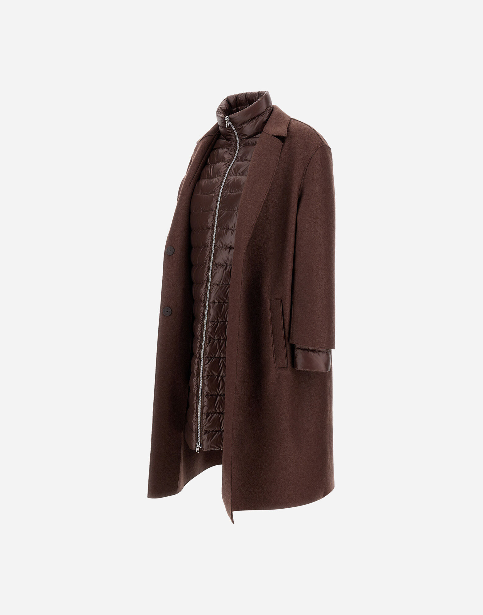 RESORT COAT IN FELTED WOOL & NYLON ULTRALIGHT