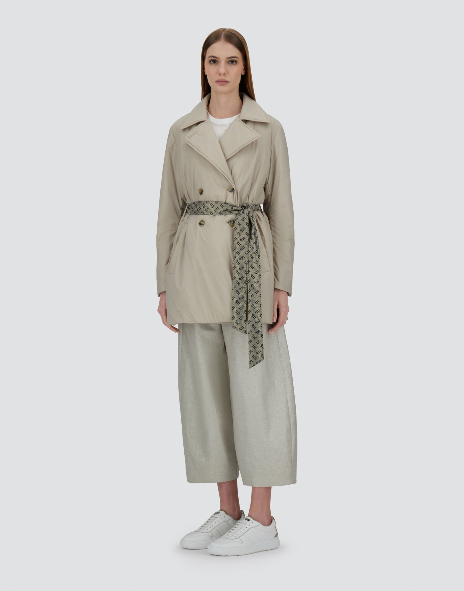 TRENCH COAT IN ECOAGE AND MONOGRAM LUREX