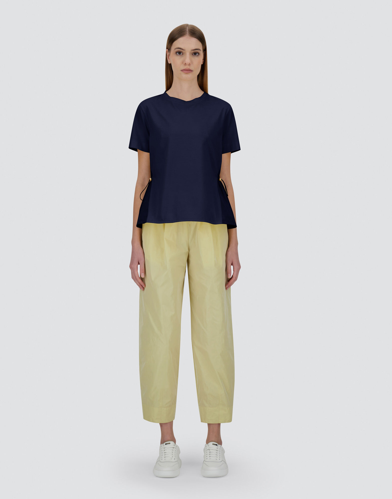 T-SHIRT IN CHIC COTTON JERSEY AND NEW TECHNO TAFFETA