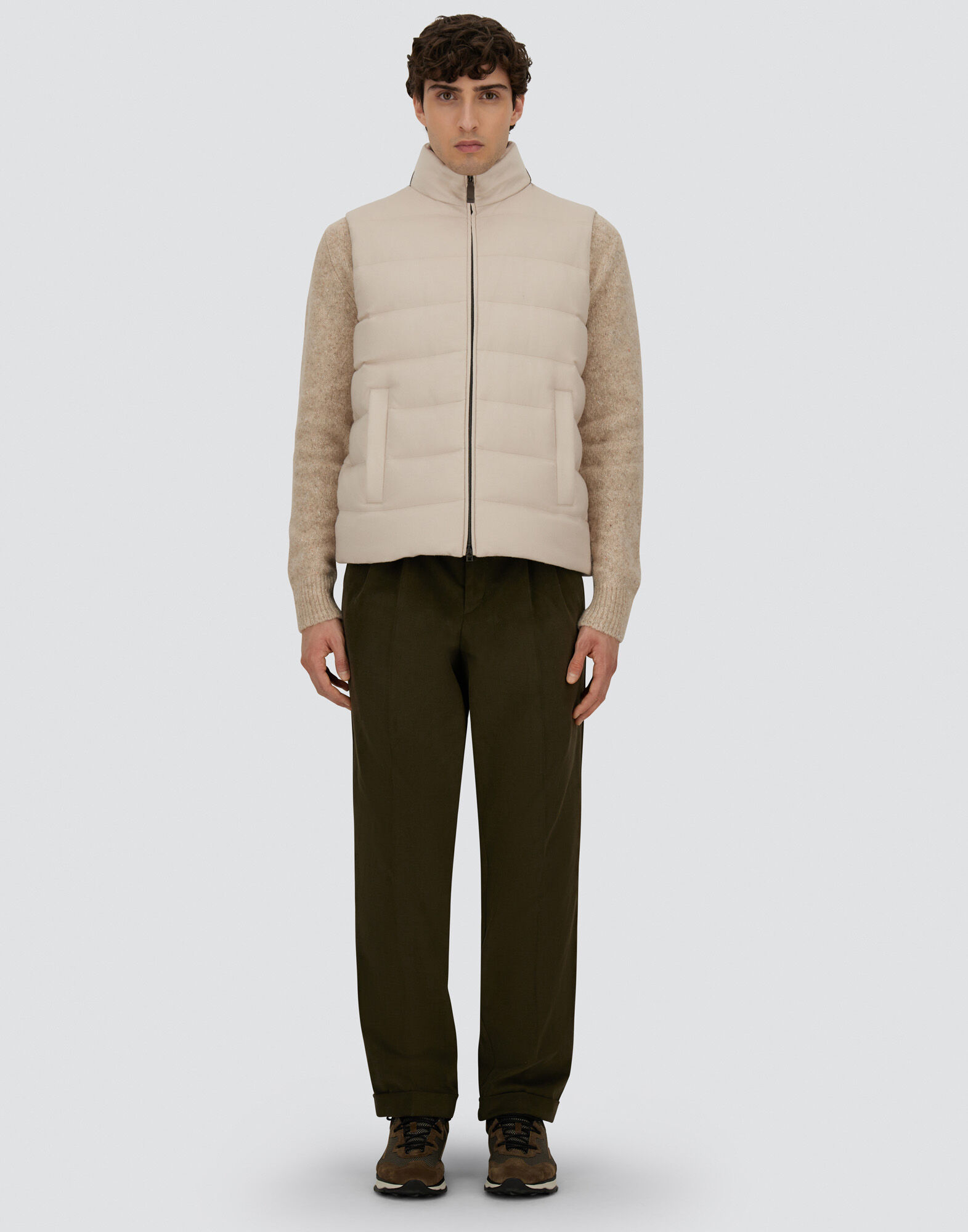 VEST IN CASHMERE, SILK AND MONOGRAM