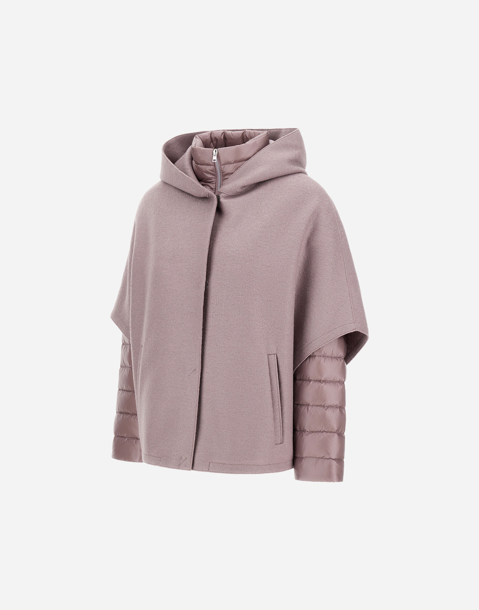RESORT CAPE IN FELTED WOOL & NYLON ULTRALIGHT