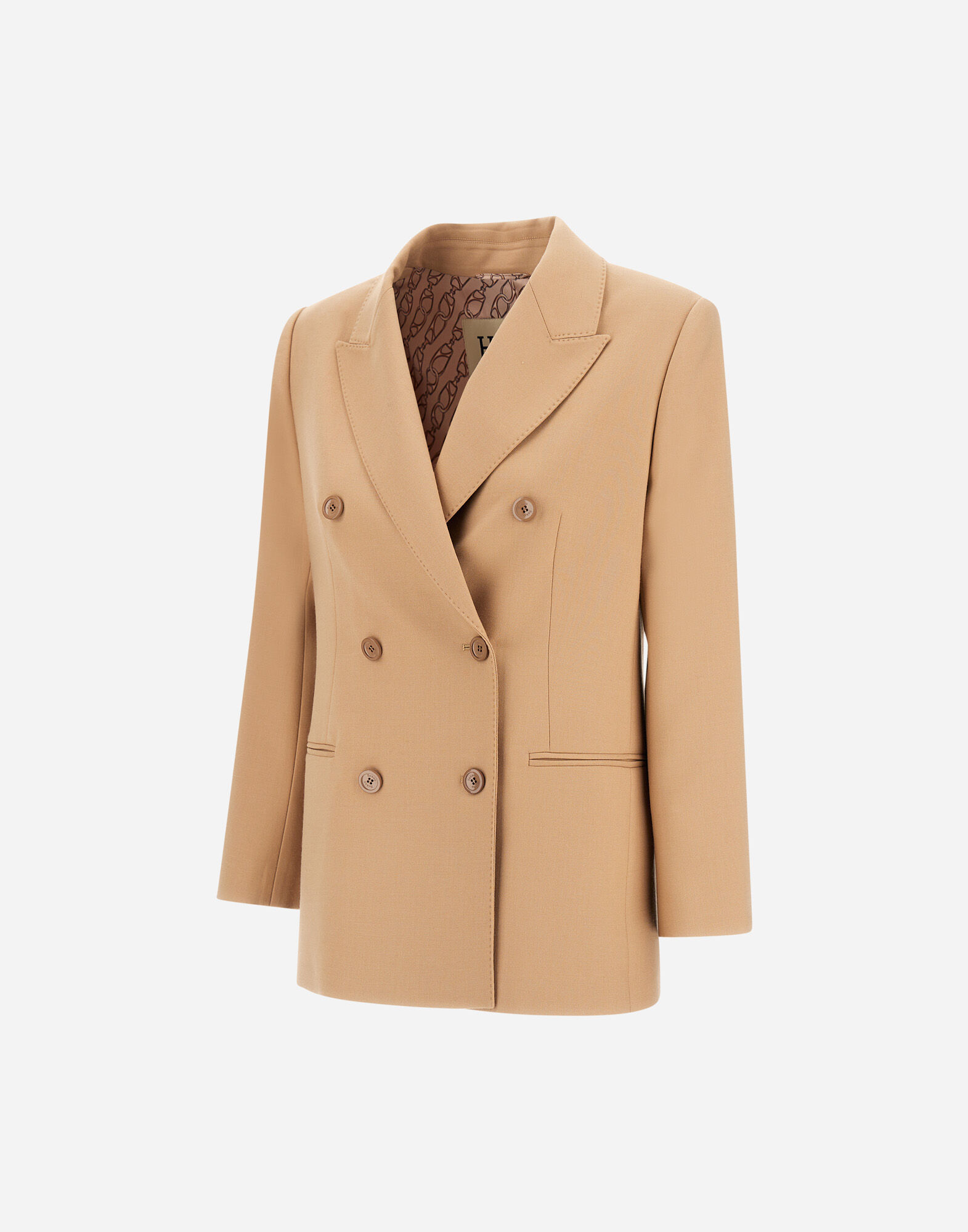 DOUBLE-BREASTED BLAZER IN FLUID WOOL