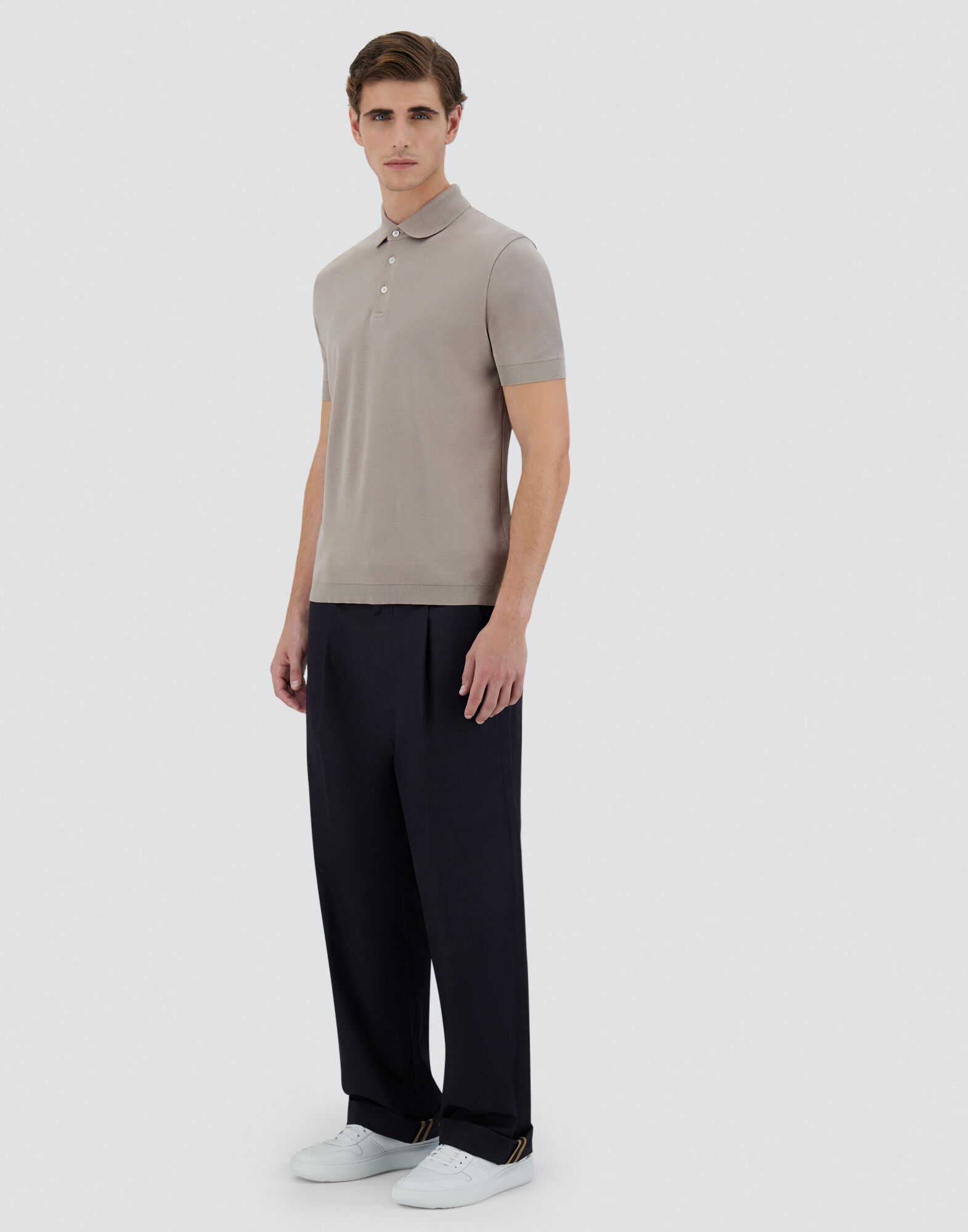 JERSEY KNIT EFFECT POLO SHIRT