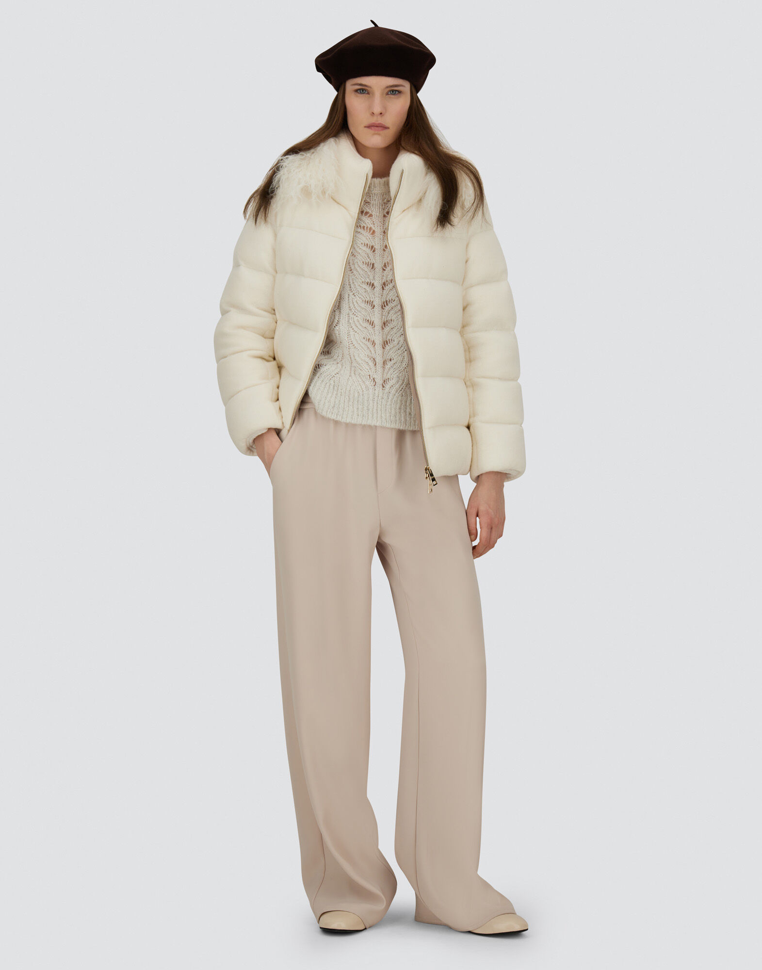 JACKET IN SHINY KNIT EFFECT