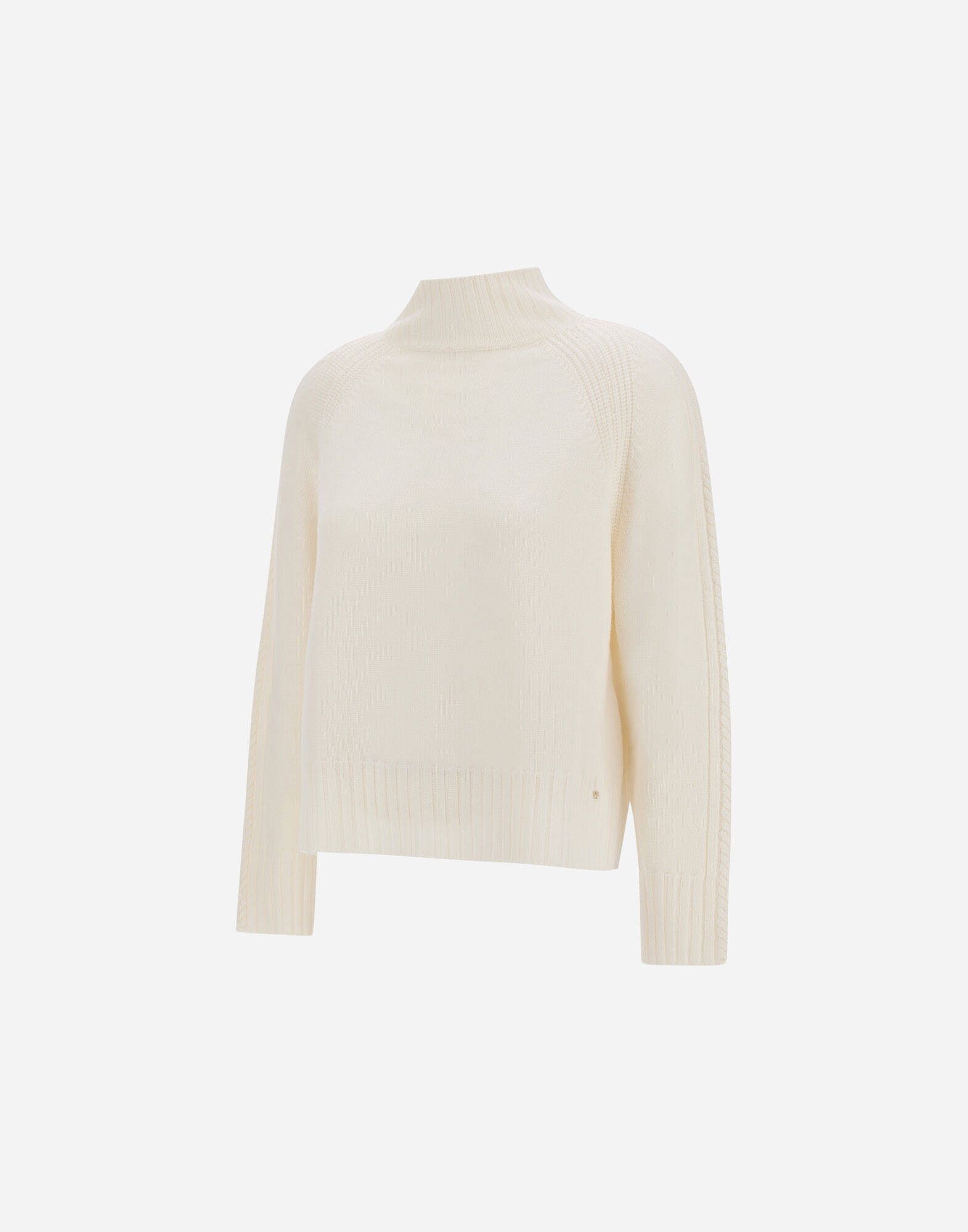 SWEATER IN RIBBED & BRAIDED MERINO WOOL