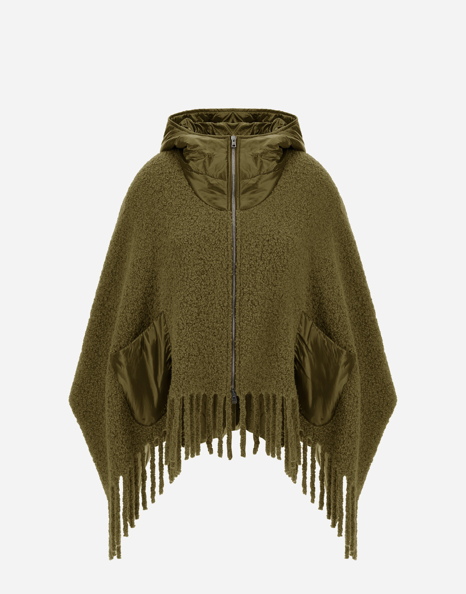 PONCHO IN BOUCL ALPACA WOOL AND NYLON ULTRALIGHT