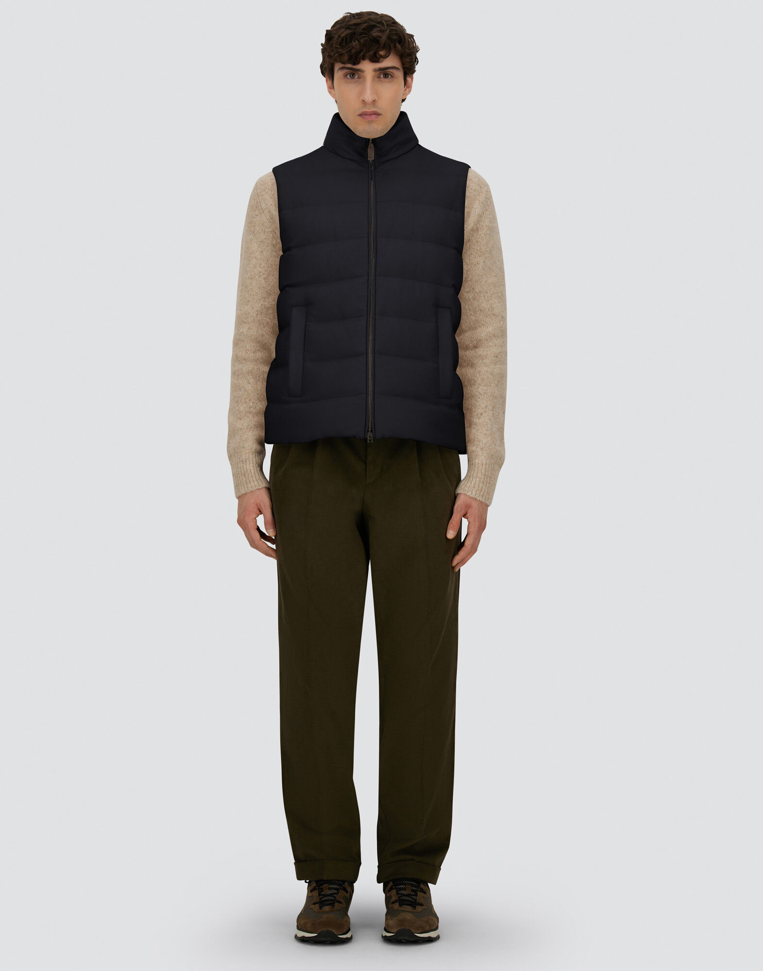 VEST IN CASHMERE, SILK AND MONOGRAM