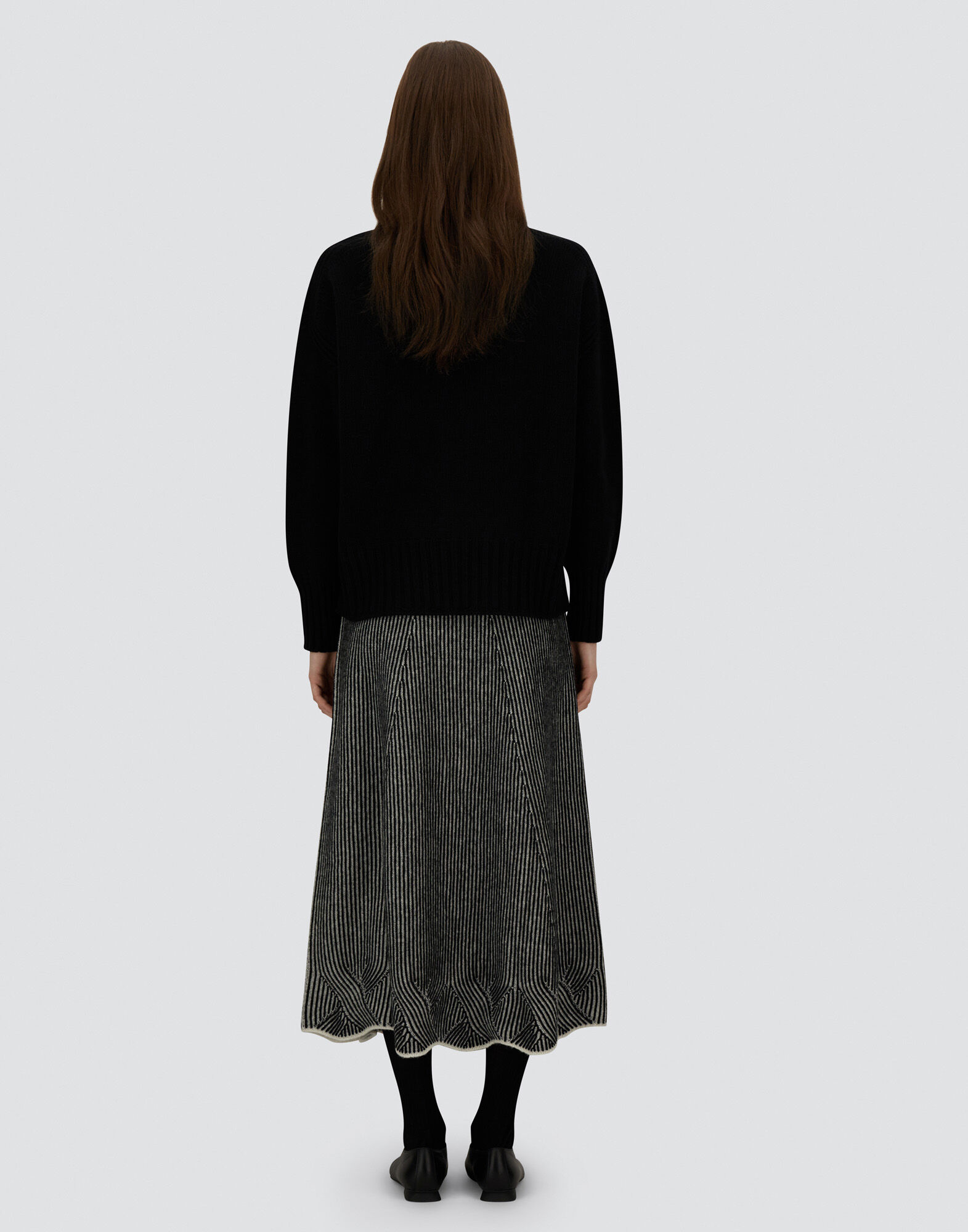 SKIRT IN TWO-TONE VANIS WOOL