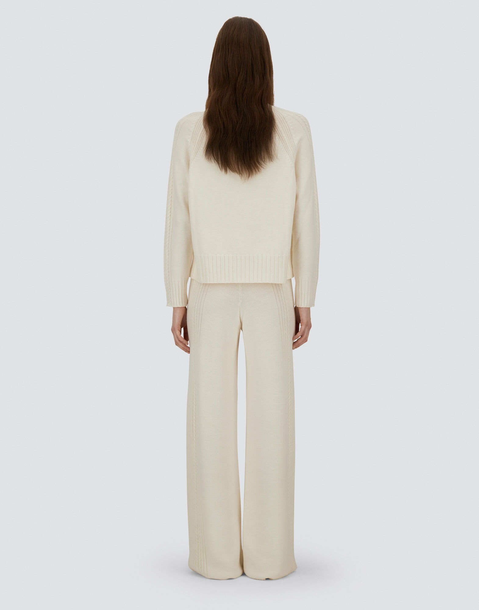 SWEATER IN RIBBED & BRAIDED MERINO WOOL
