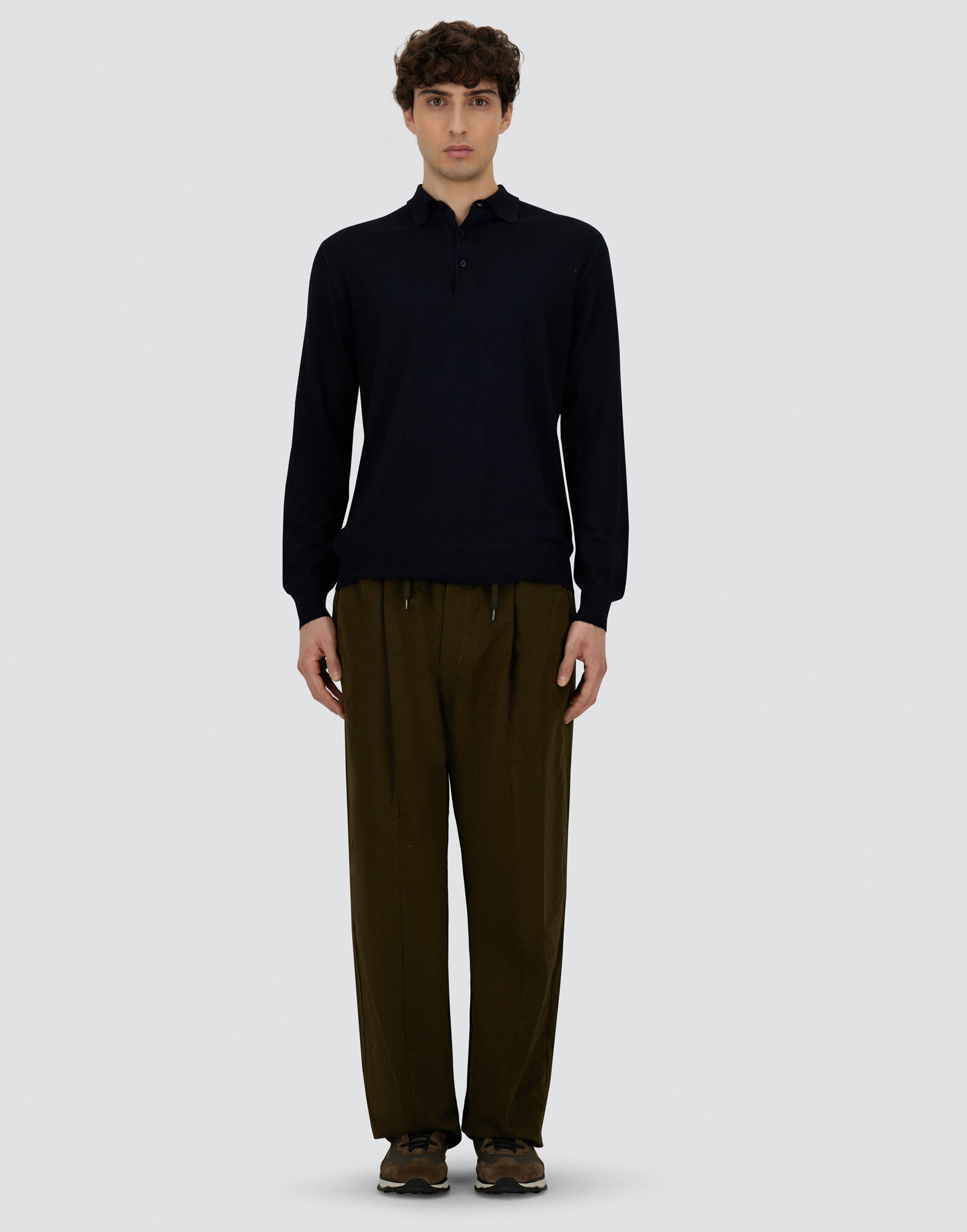 TROUSERS IN WAXED TECH COTTON