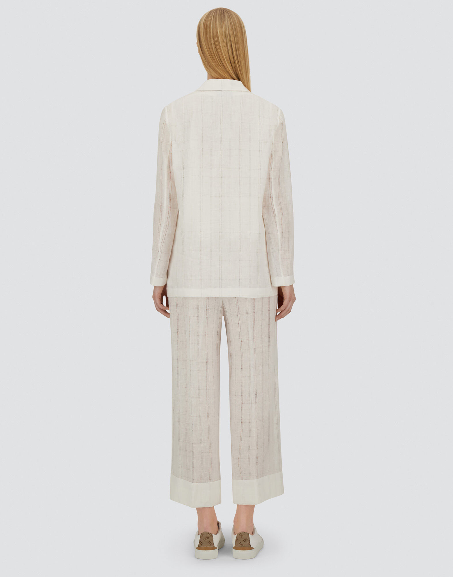 RESORT BLAZER IN CHECK LINEN