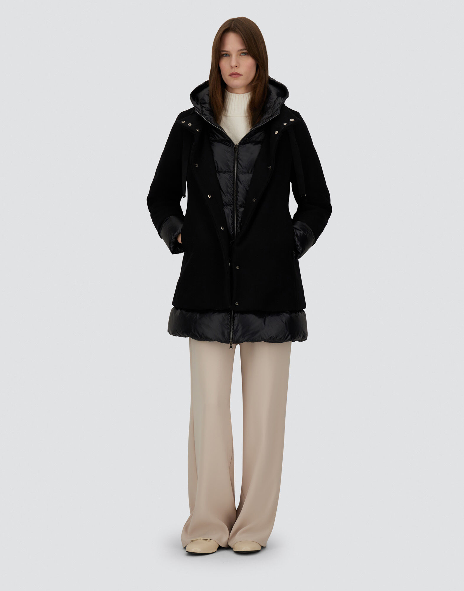 A-SHAPE JACKET IN ECOWOOL AND NYLON ULTRALIGHT