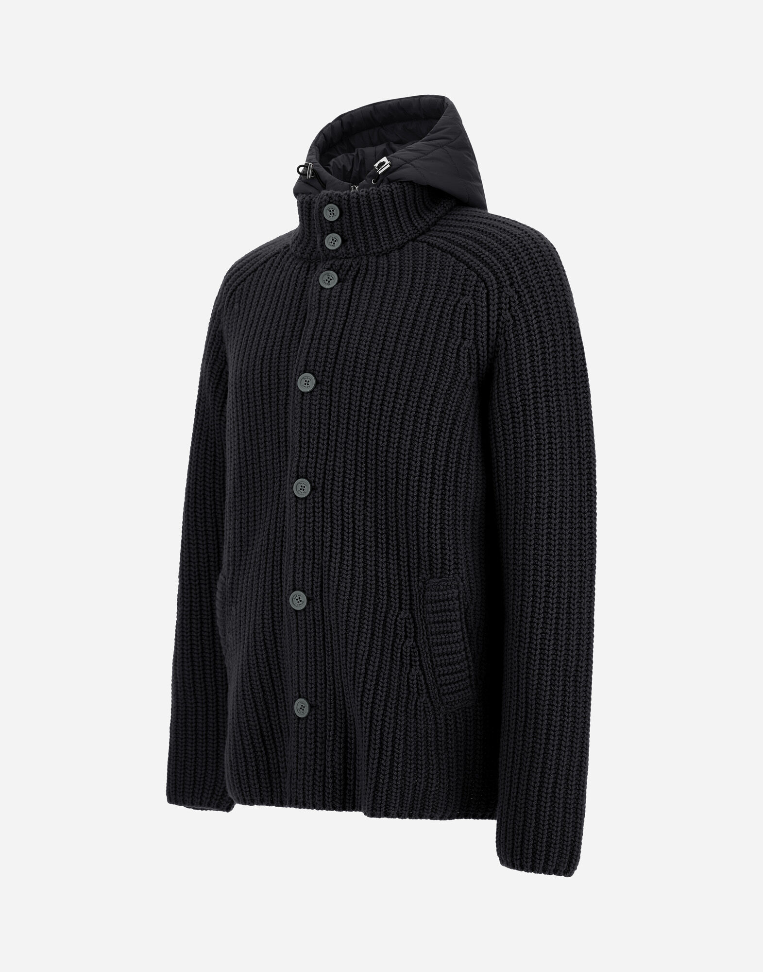 CARDIGAN IN COB STITCH WOOL