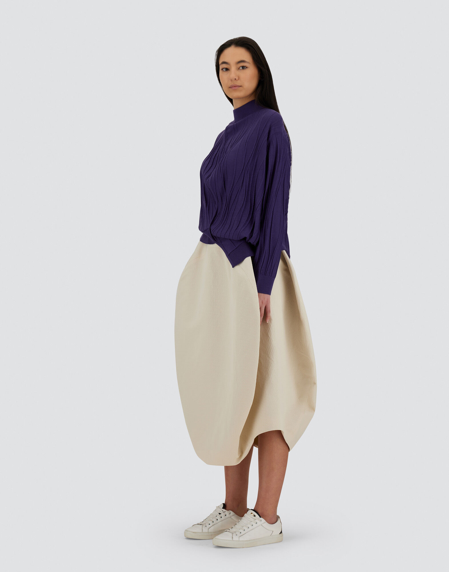 GLOBE SKIRT IN RECYCLED LUREX JACQUARD