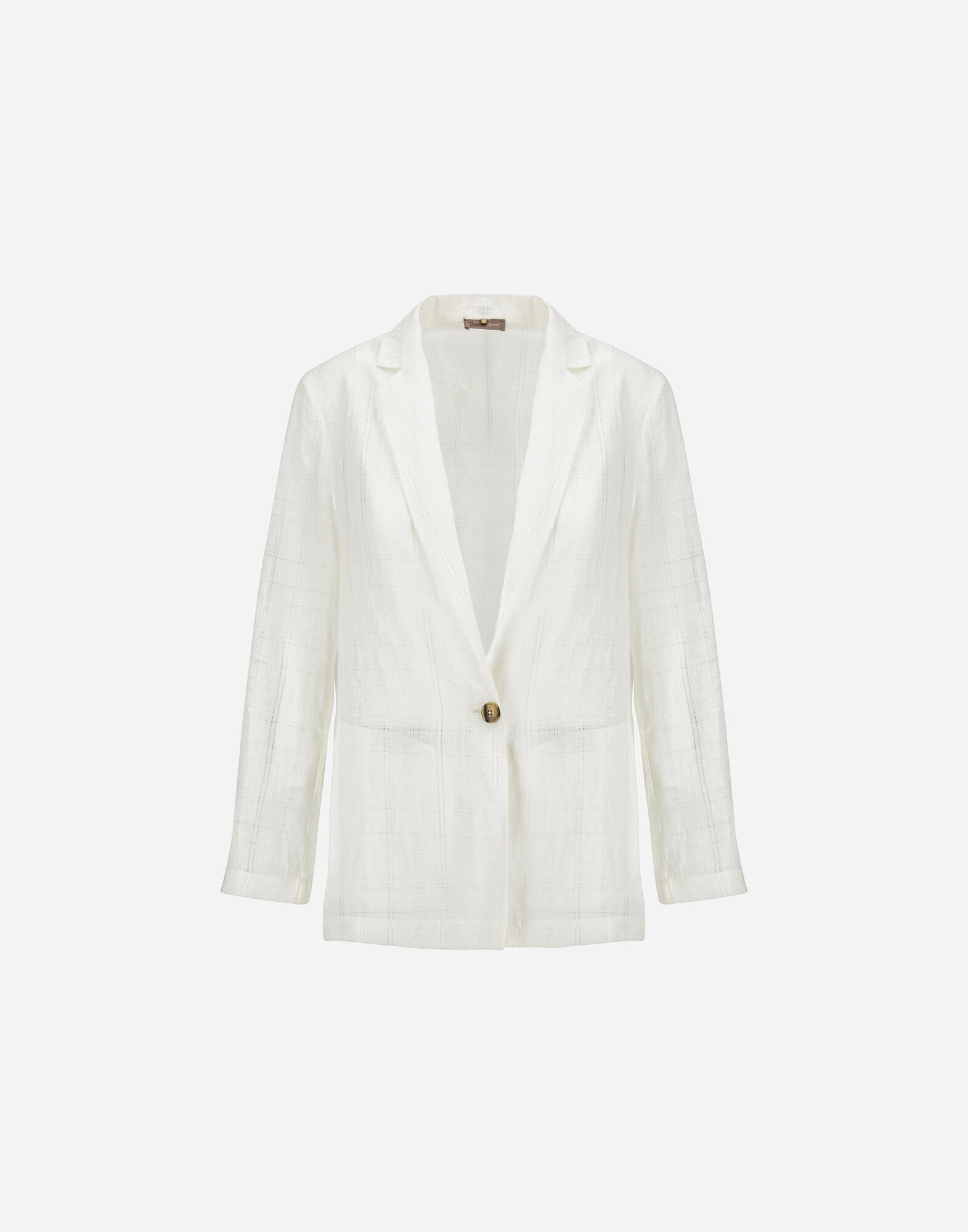 RESORT BLAZER IN CHECK LINEN