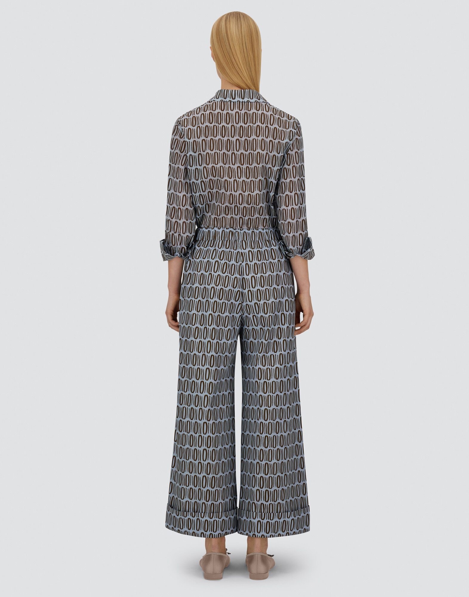 RESORT TROUSERS IN COTTON RECTANGULAR PRINT