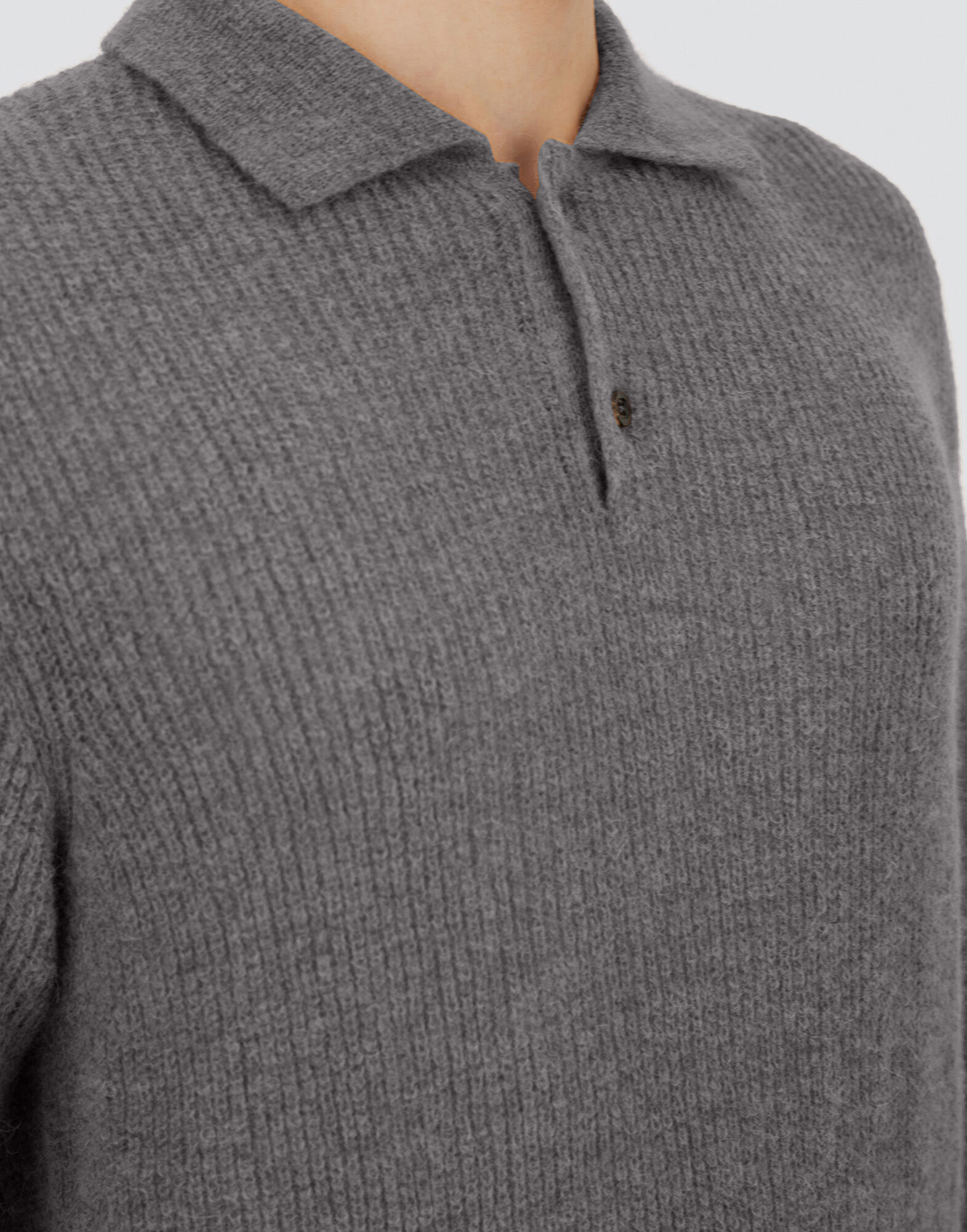 POLO SHIRT IN COB STITCH ALPACA WOOL