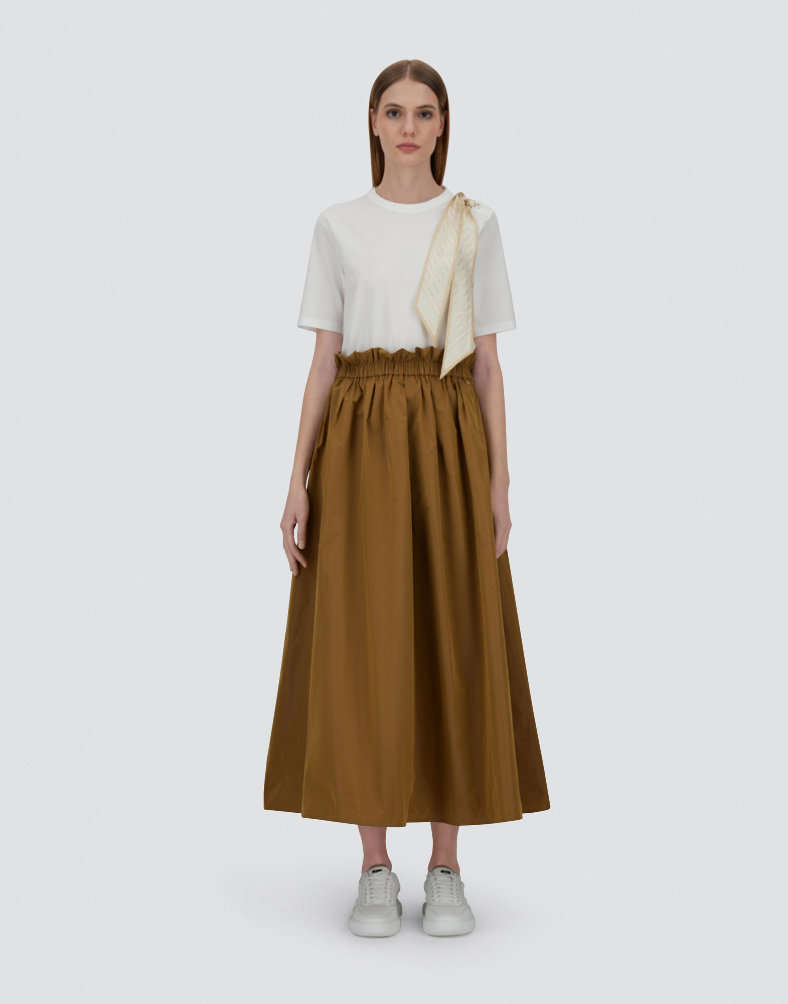 NEW TECHNO TAFFETA SKIRT