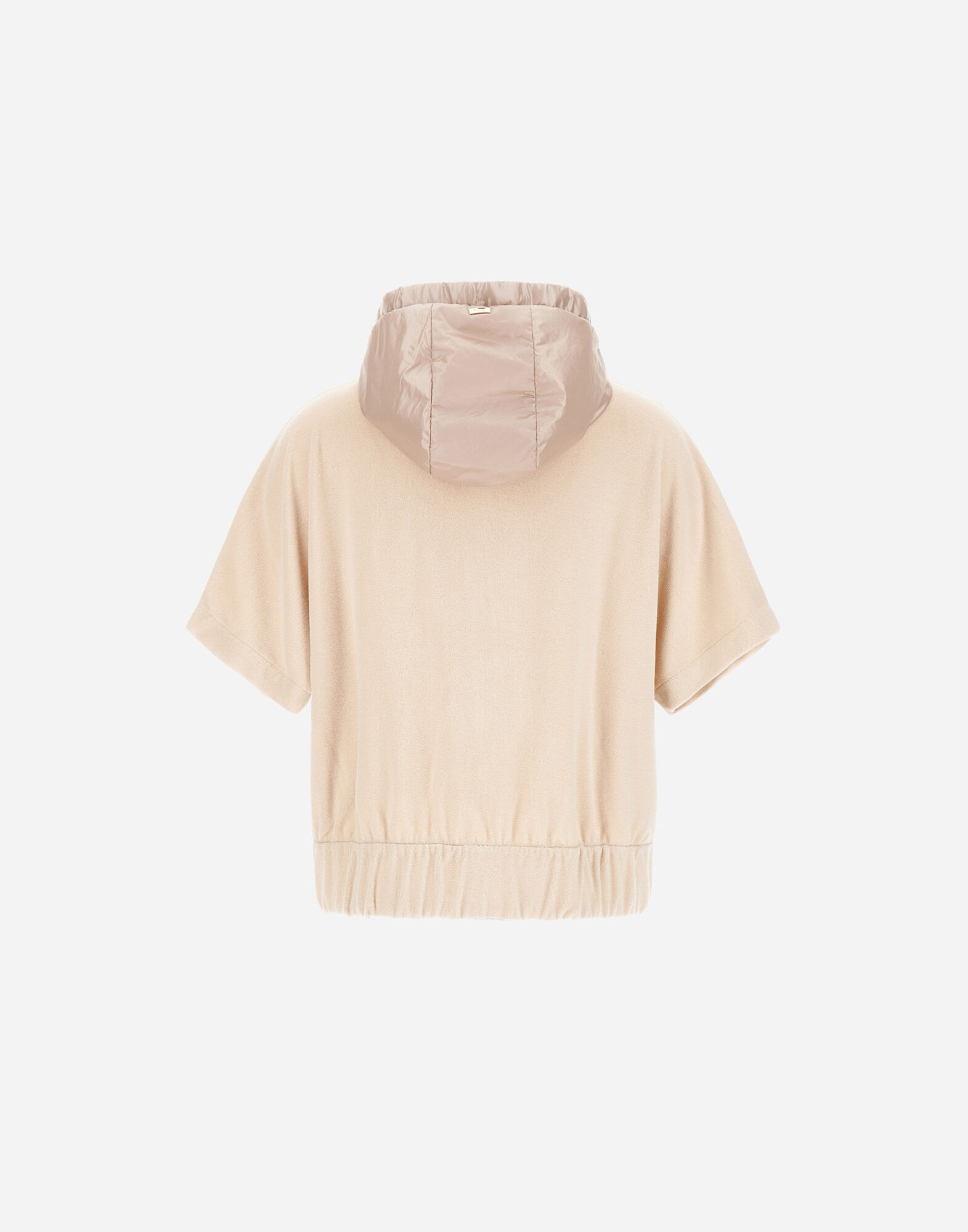 SWEATSHIRT IN SPONGE EFFECT SWEATER AND NYLON ULTRALIGHT