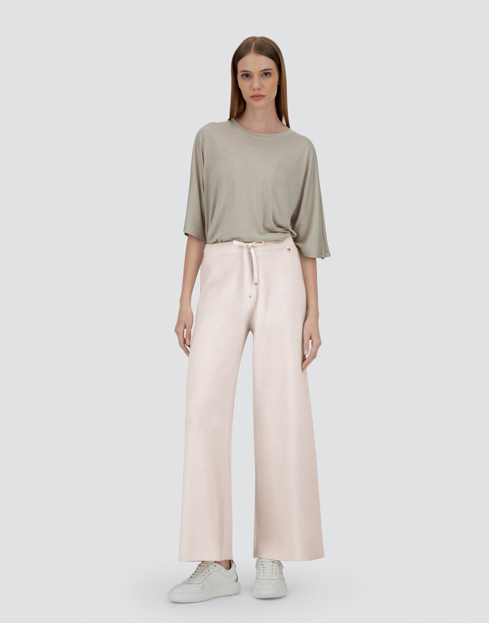 TROUSERS IN RIBBED WOOL CASHMERE