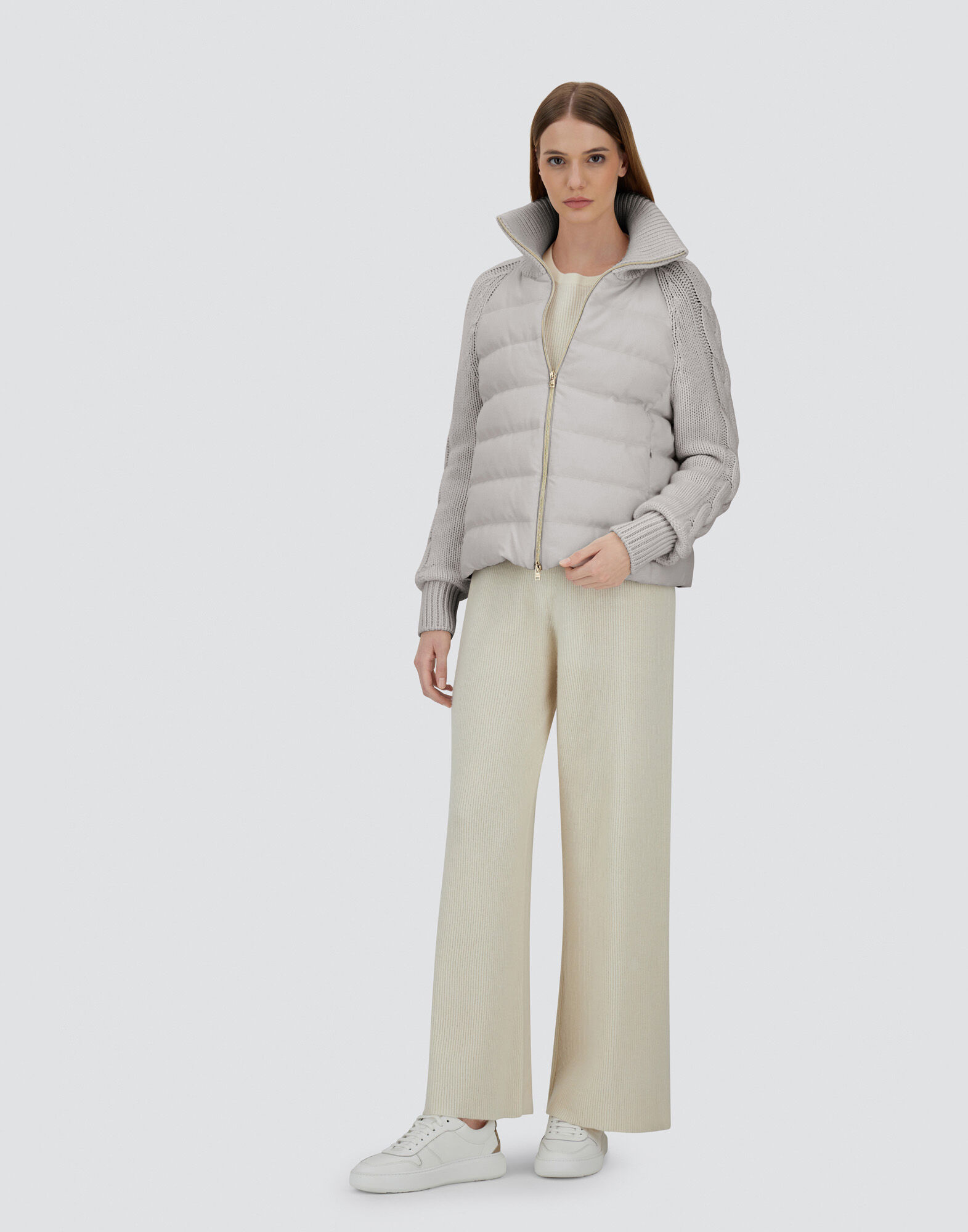 JACKET IN CASHMERE, SILK AND KNIT