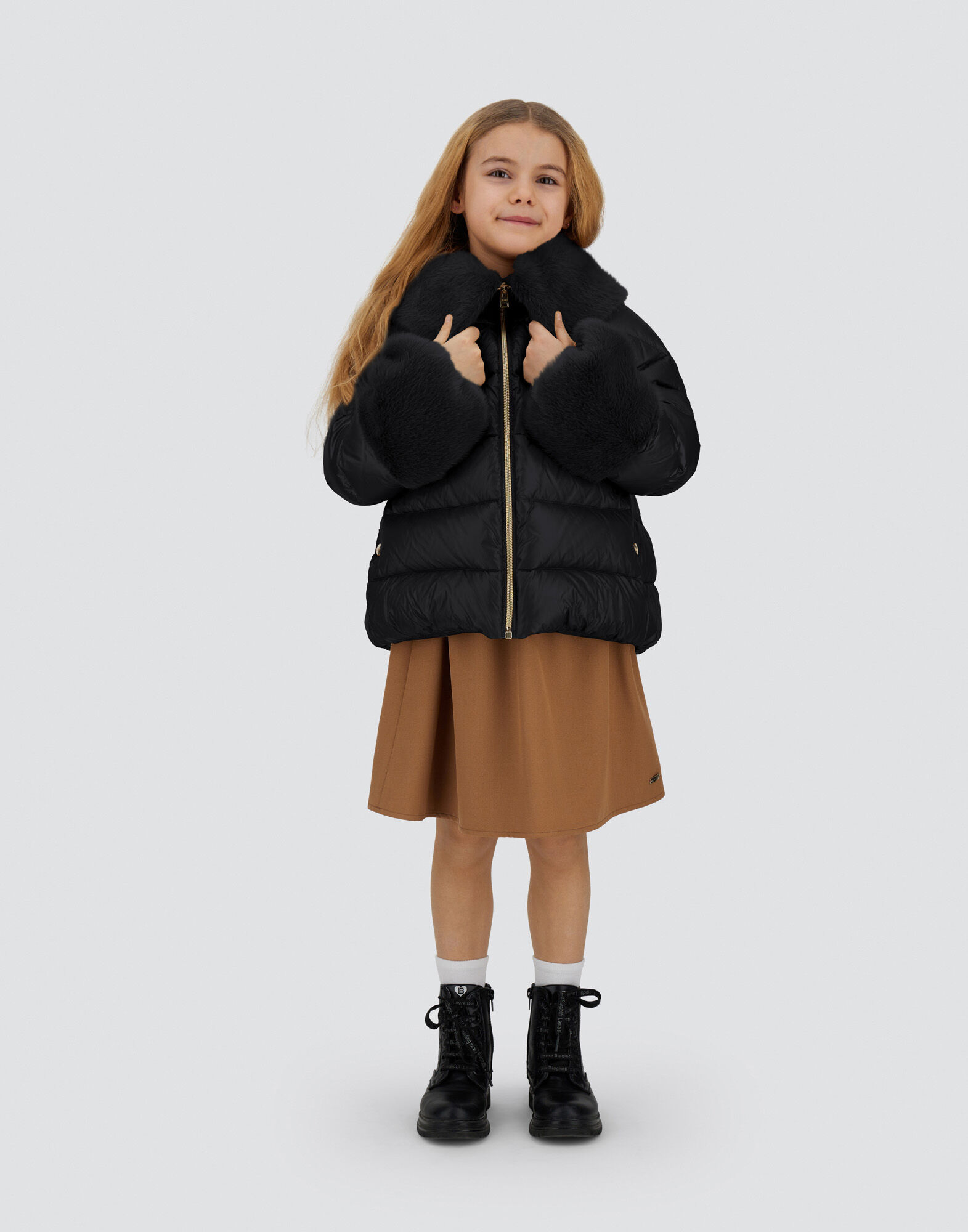 JACKET IN NYLON ULTRALIGHT AND LADY ALTERNATIVE FUR