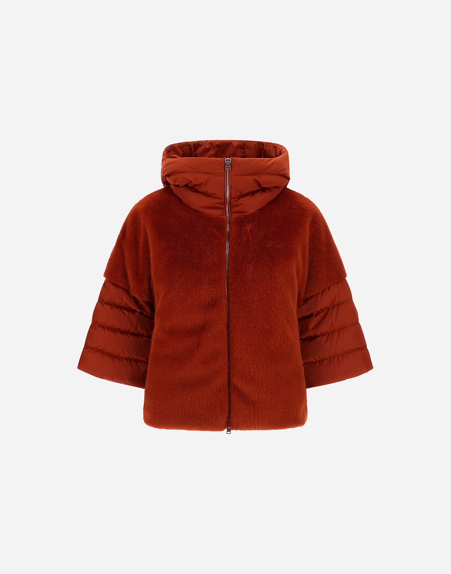 CAPE IN SATIN AND LADY ALTERNATIVE FUR