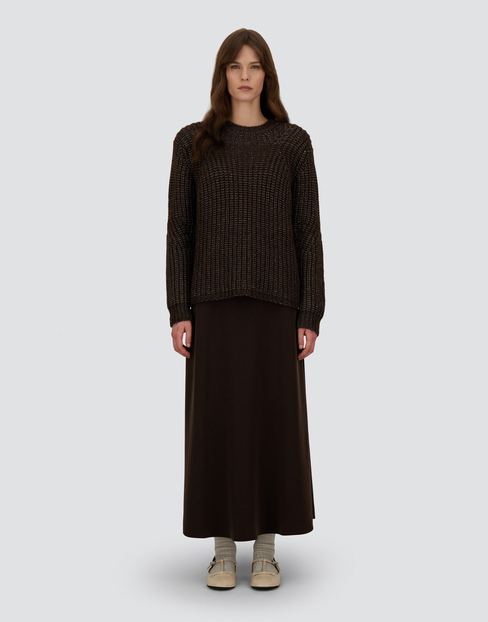 SKIRT IN MATT CREPE SATIN