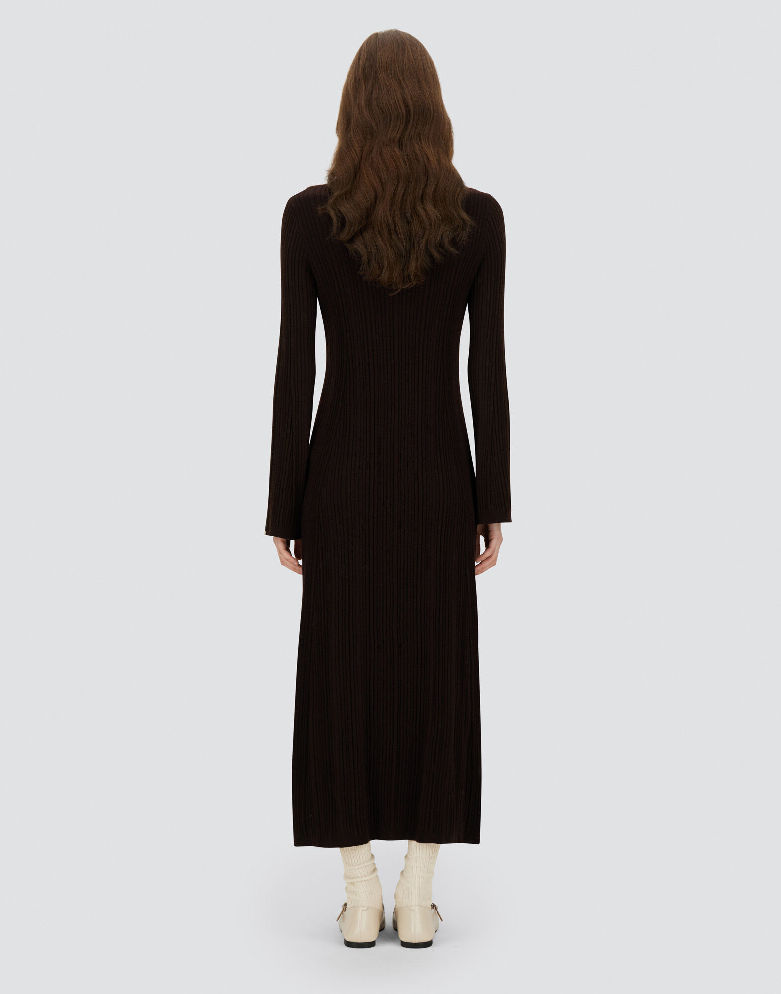 DRESS IN RIBBED CARDED WOOL