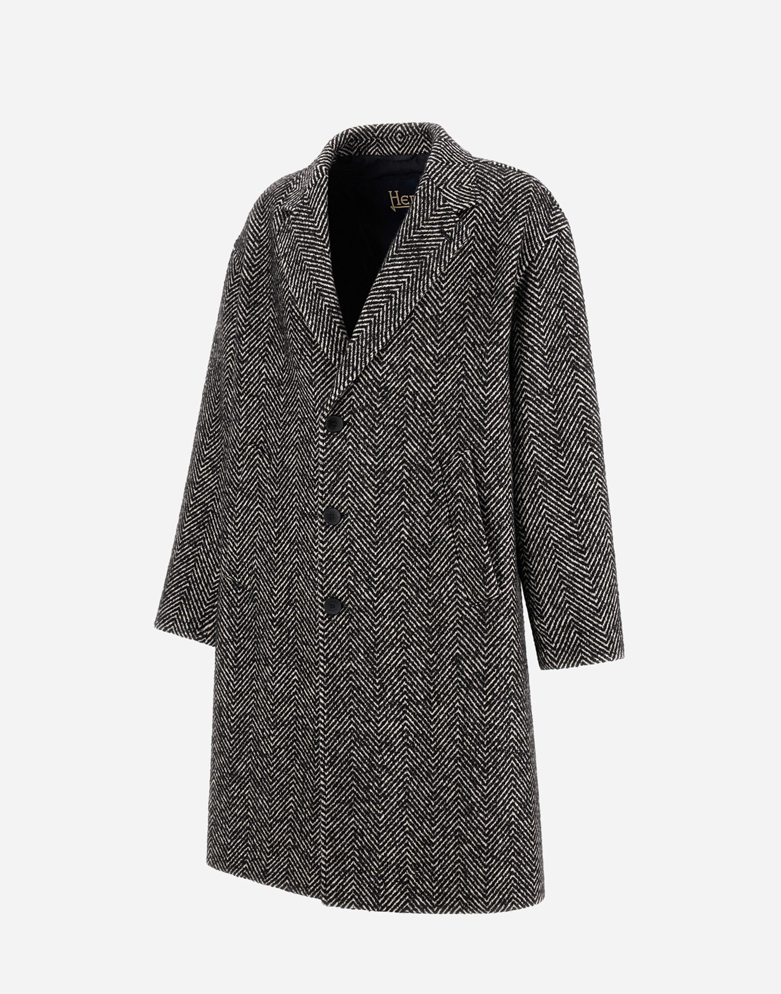 COAT IN HERRINGBONE R-WOOL
