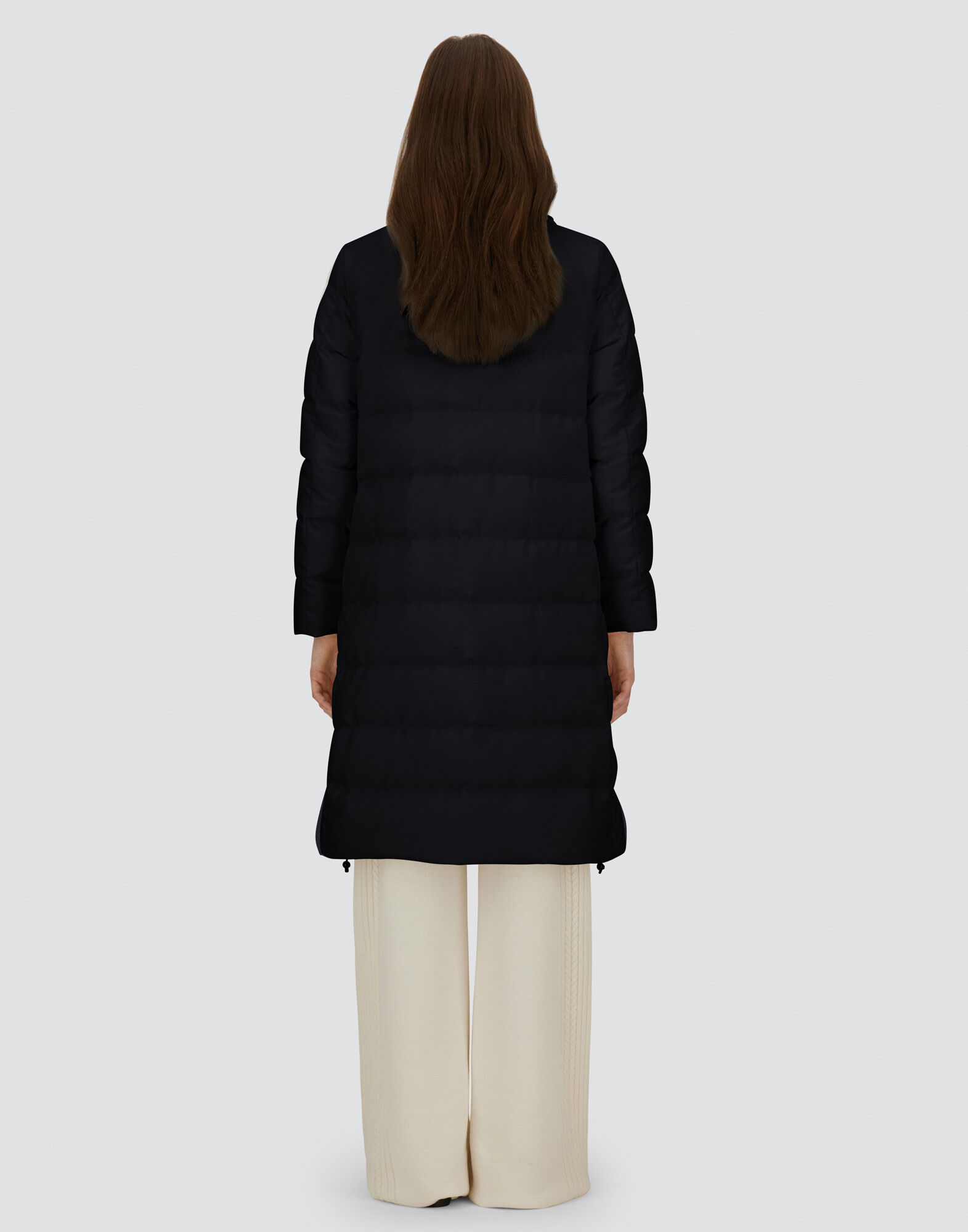LONG JACKET IN CASHMERE, SILK AND SATIN