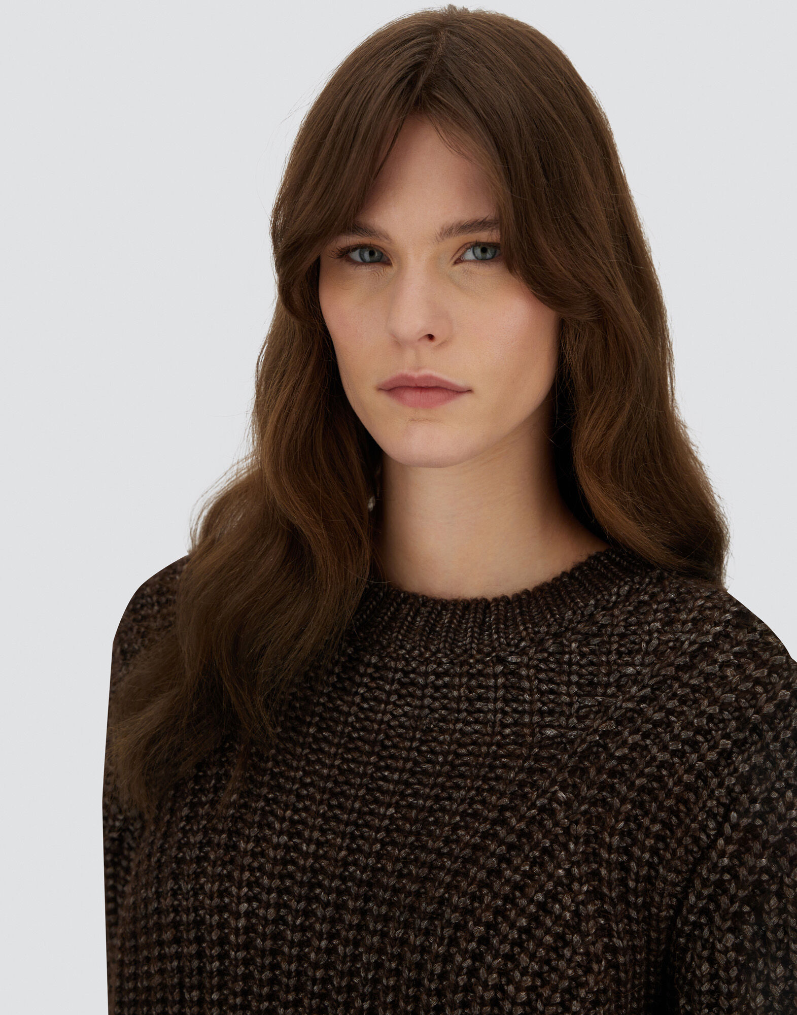 SWEATER IN COBBED BLOWN ALPACA WOOL