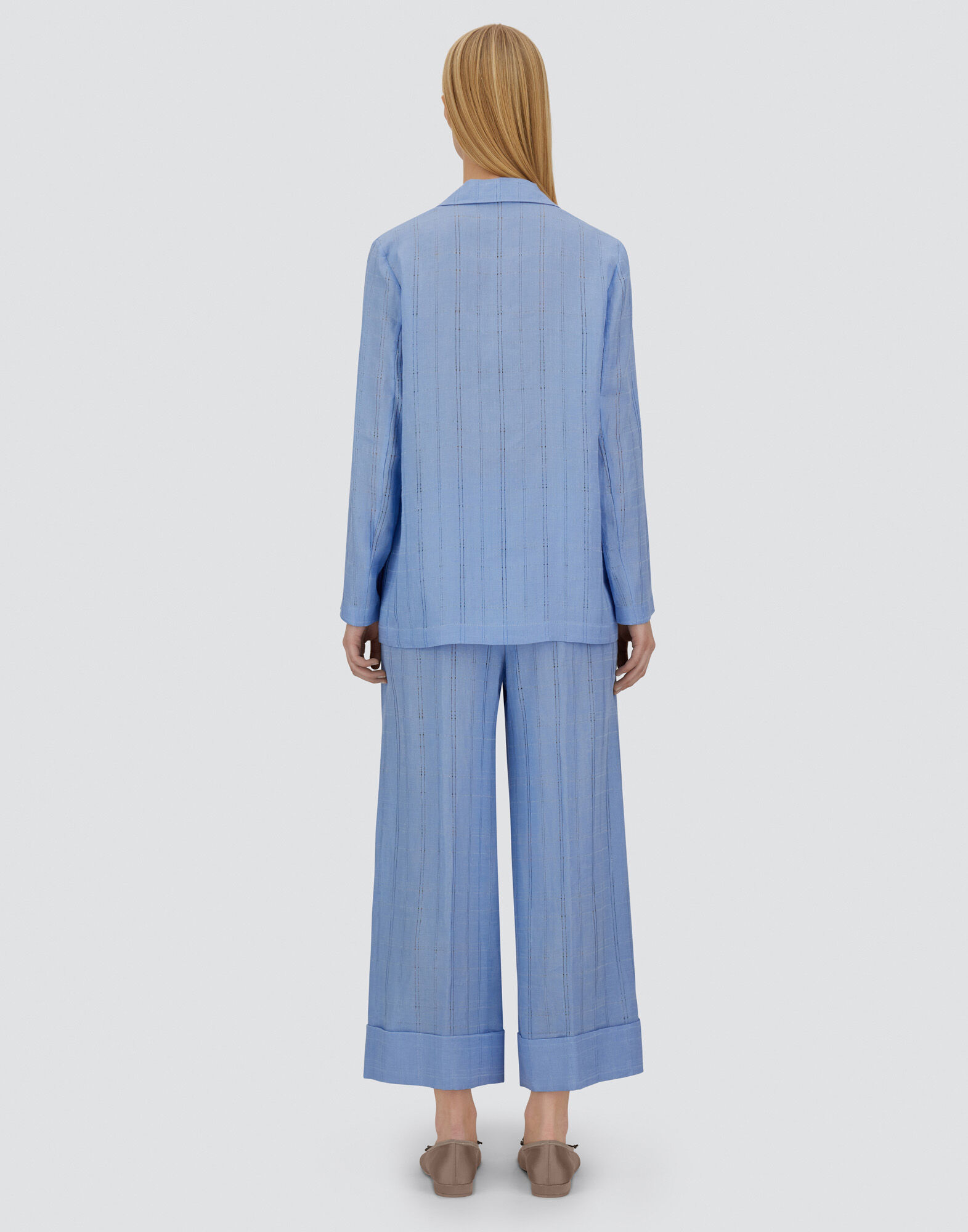 RESORT BLAZER IN CHECK LINEN