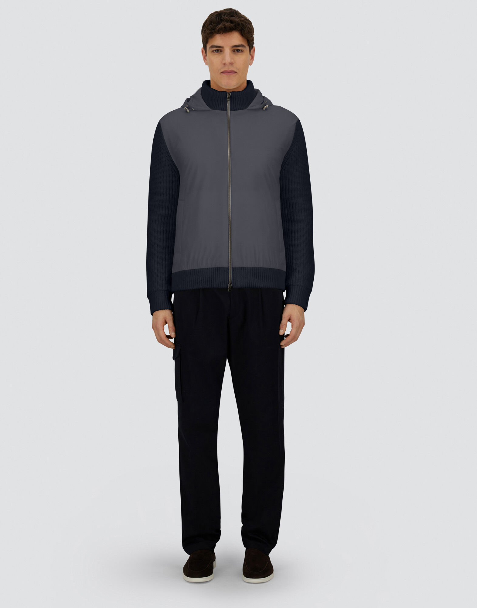 RESORT IN CARDIGAN IN COB CARDED G.5 WOOL AND TRAVEL NYLON PONENTE