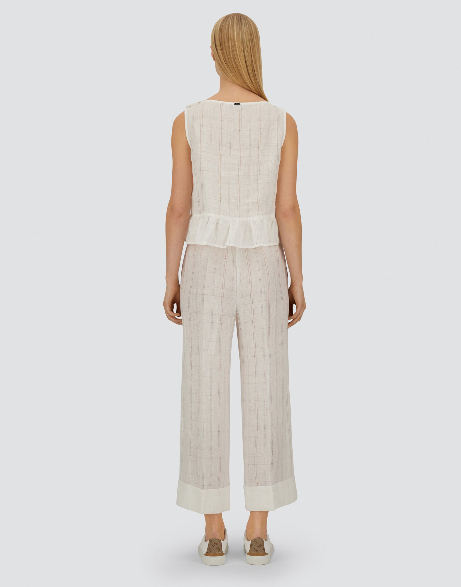 RESORT TROUSERS IN CHECK LINEN