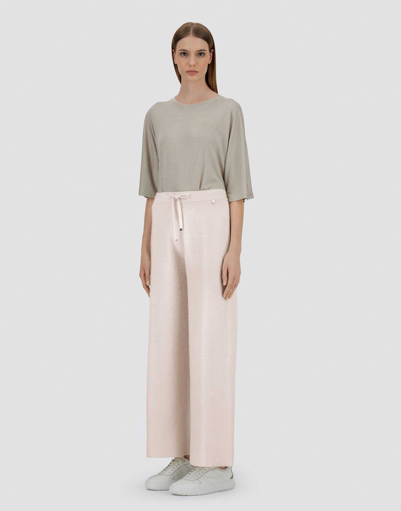 TROUSERS IN RIBBED WOOL CASHMERE