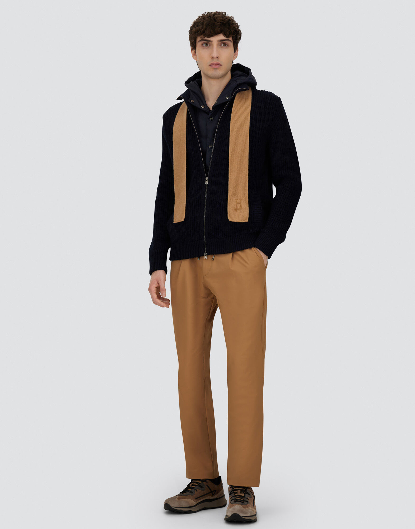 JACKET IN RIBBED MERINO WOOL G.5 AND NYLON CHAMONIX