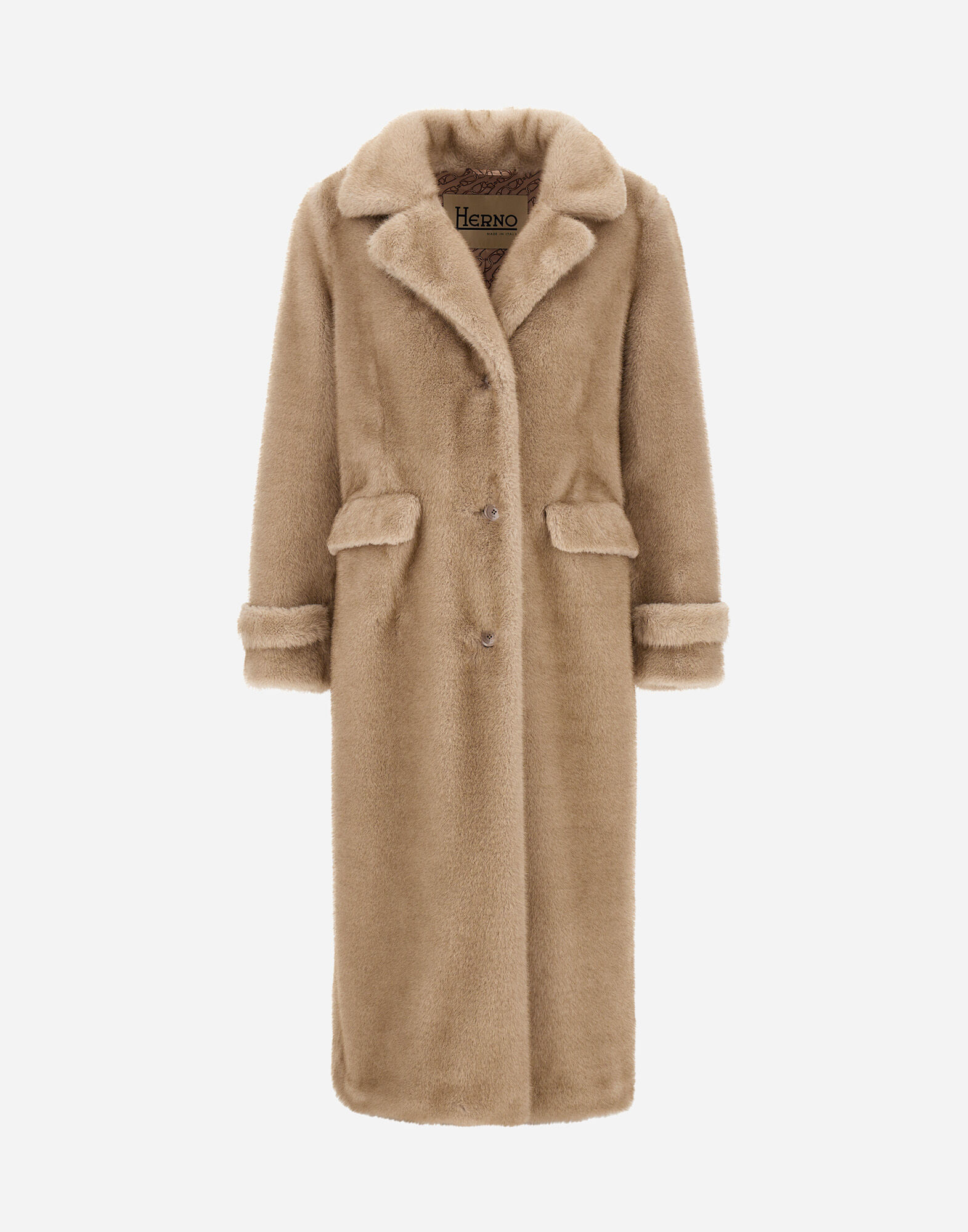 COAT IN MELANGE ALTERNATIVE MINK FUR