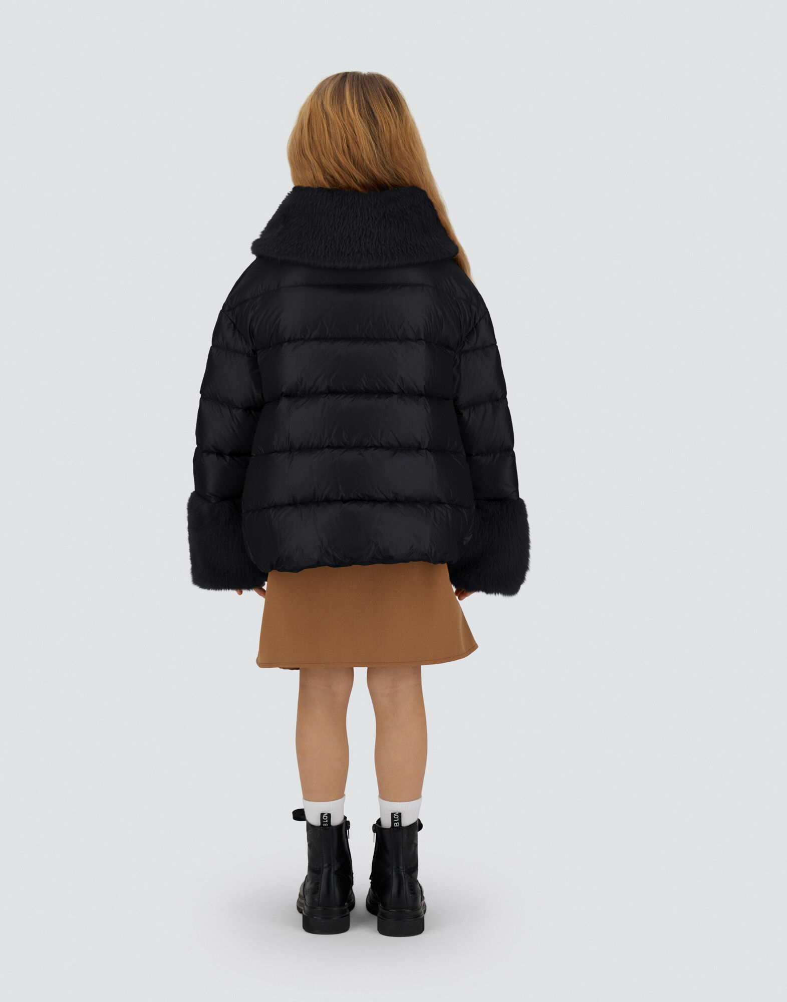 JACKET IN NYLON ULTRALIGHT AND LADY ALTERNATIVE FUR
