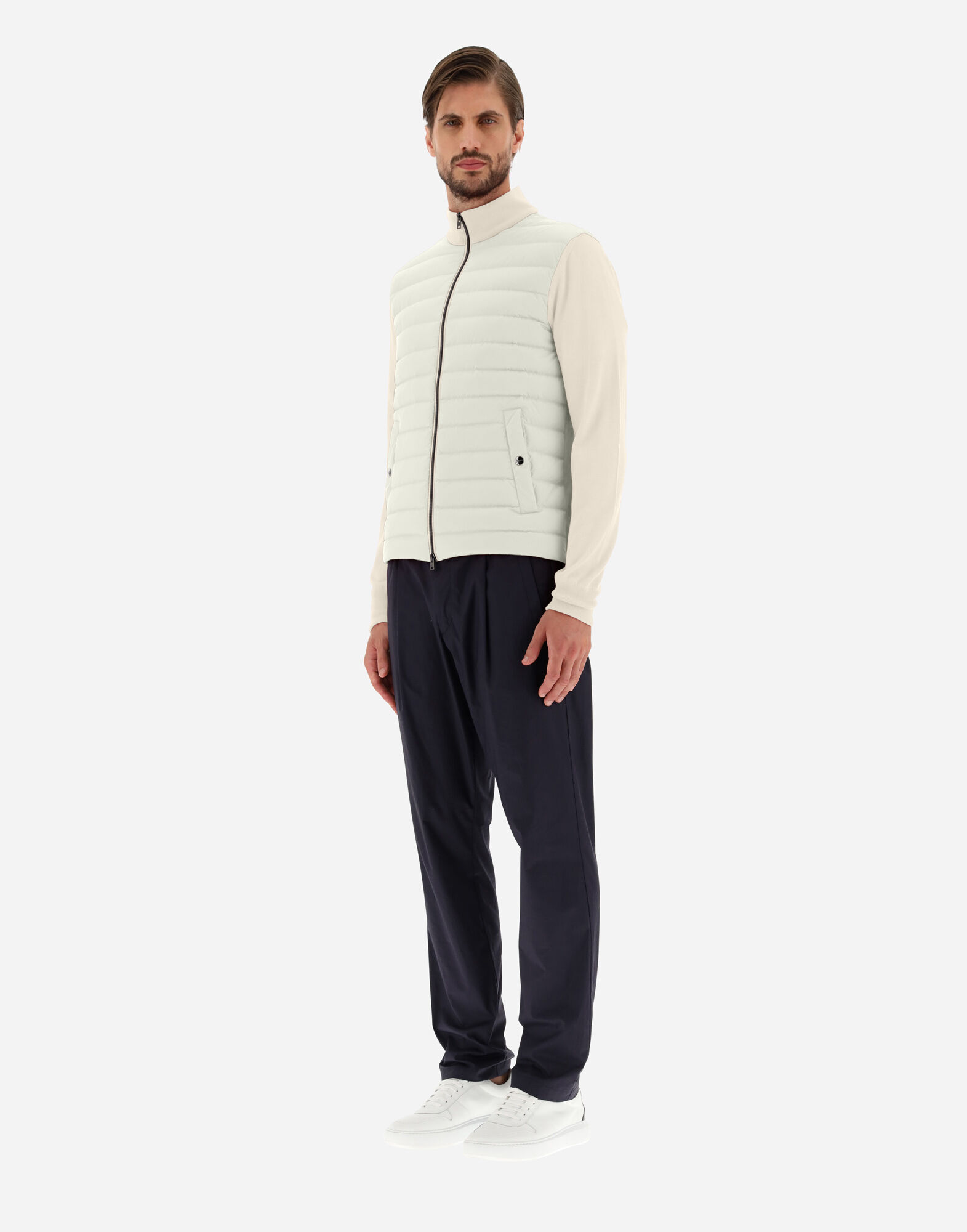 CARDIGAN IN SILK WOOL & NUAGE