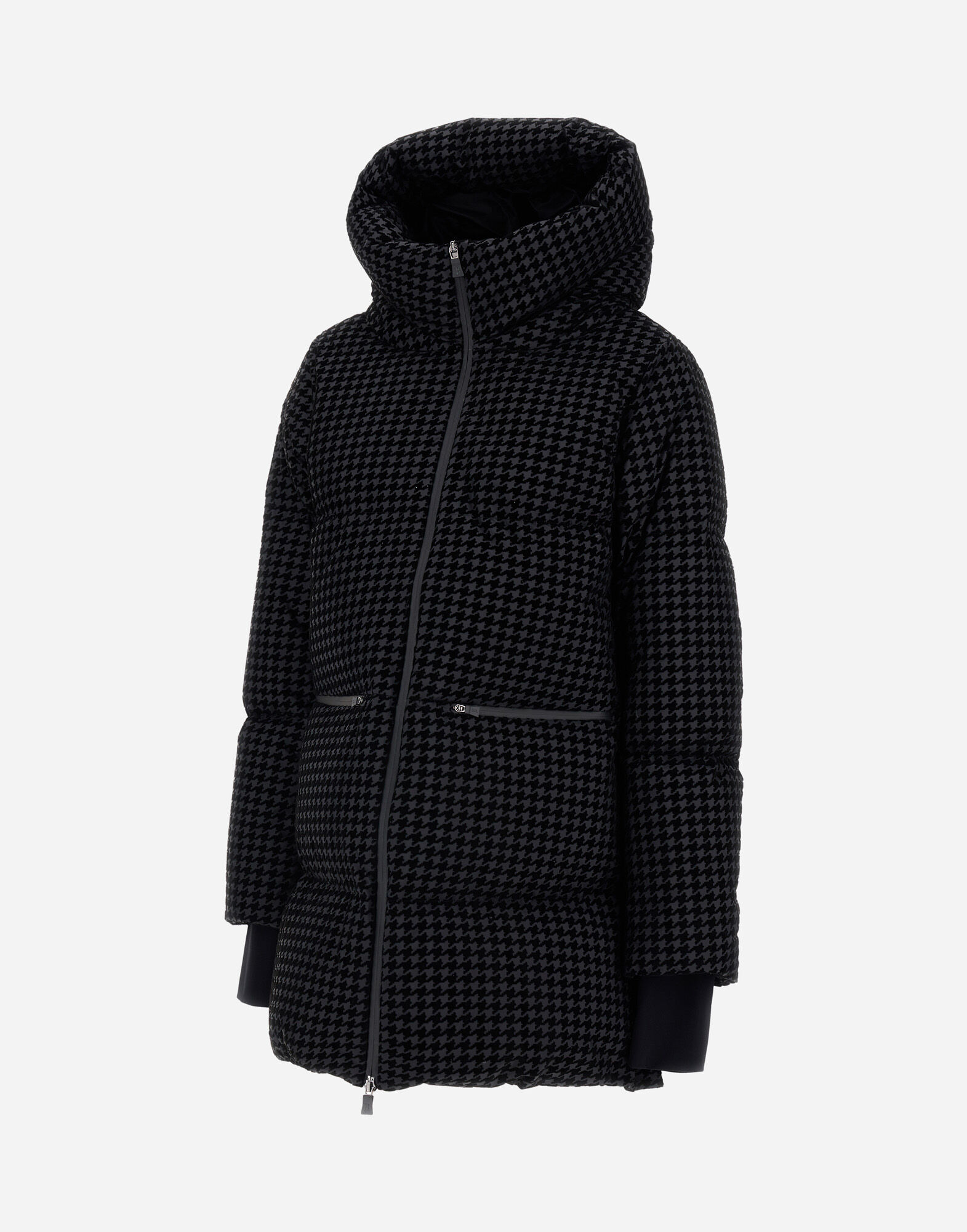 PARKA IN TECH HOUNDSTOOTH AND 2-LAYER WINDSTOPPER
