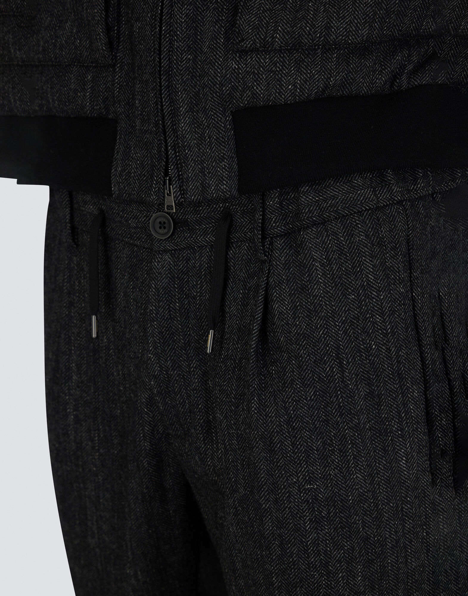 BOMBER JACKET IN HERRINGBONE WOOL FLANNEL