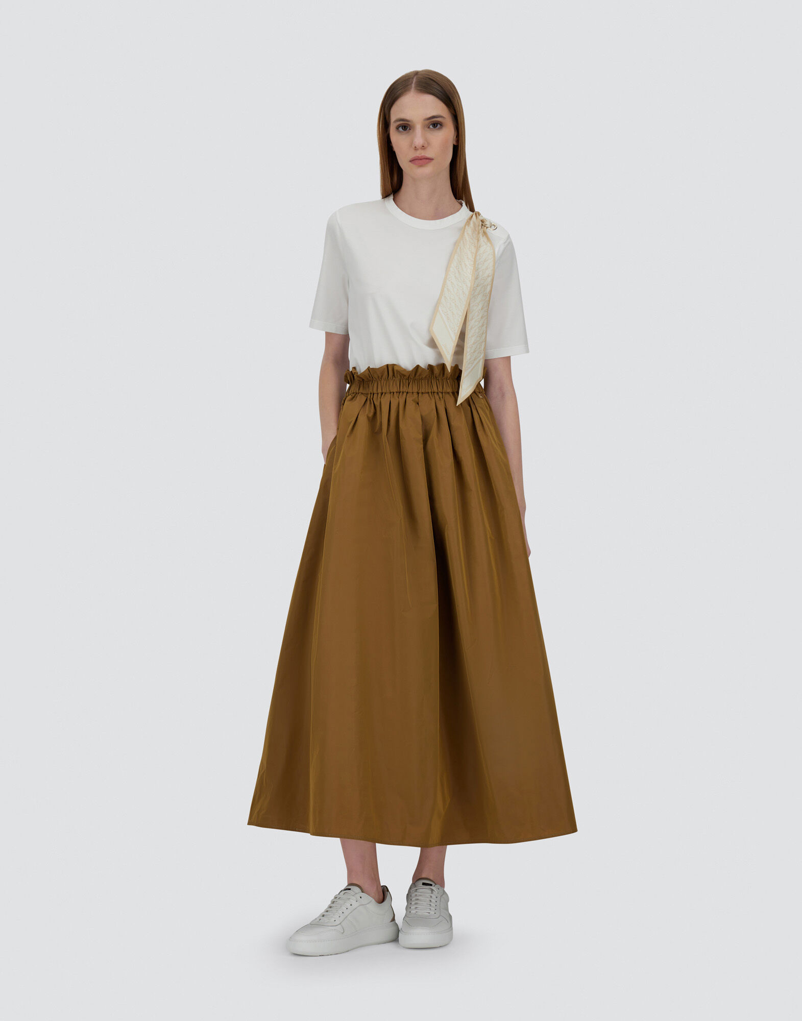 NEW TECHNO TAFFETA SKIRT