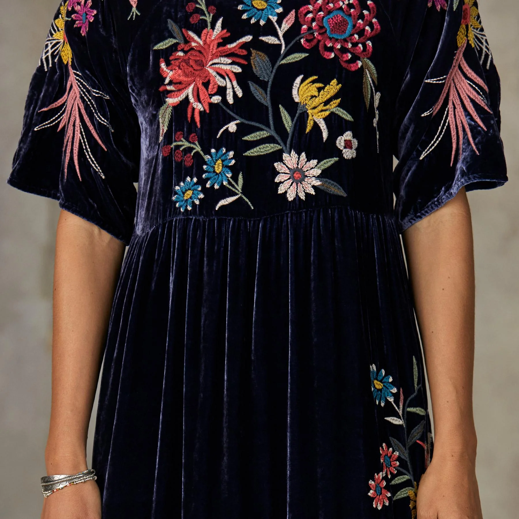 Tiarei Velvet Tiered Dress, Petite