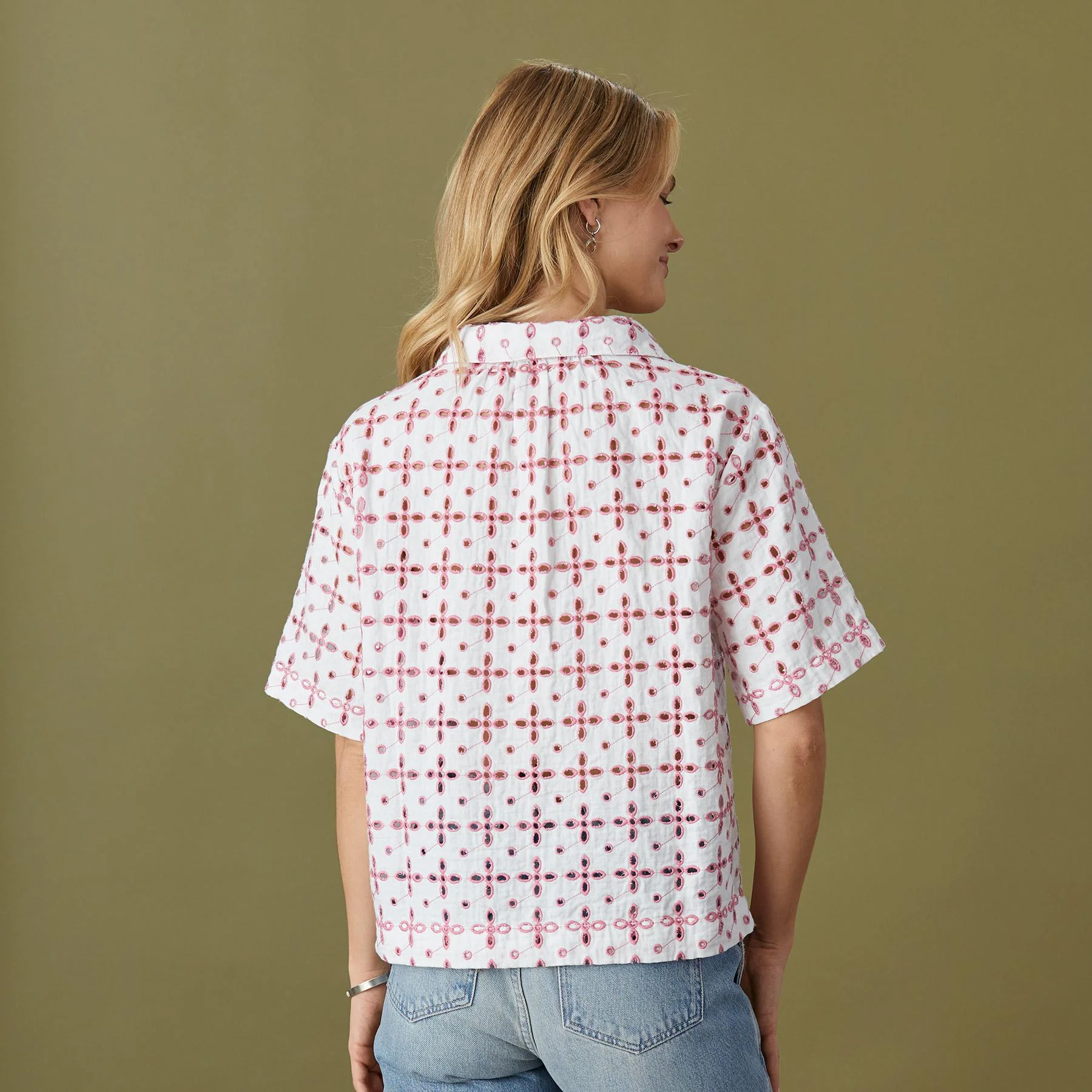 Kenna Embroidered Eyelet Shirt