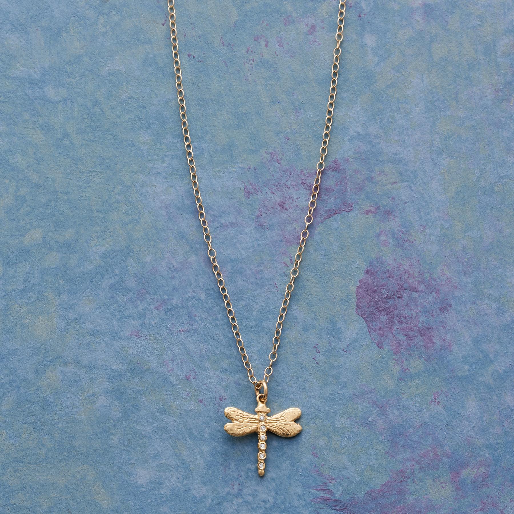 Diamond Dragonfly Necklace